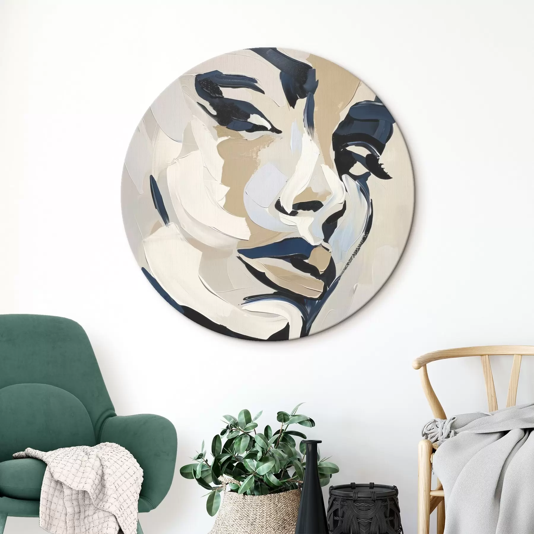 Картина Абстрактний портрет жінки з імітацією мазків пензля r45593