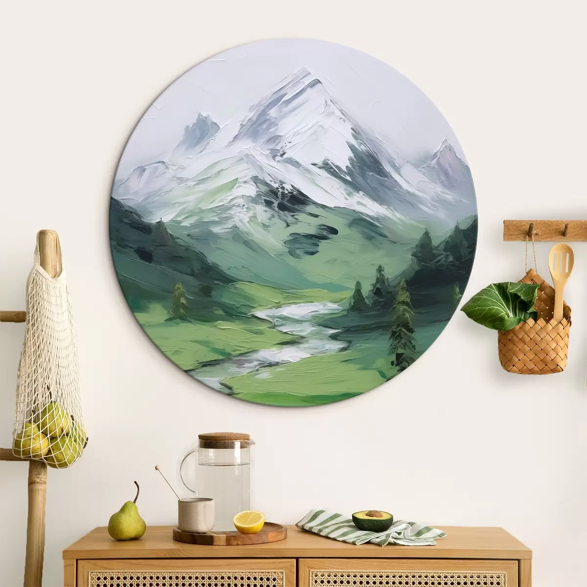 Кругла картина Імітація гірської долини r45775