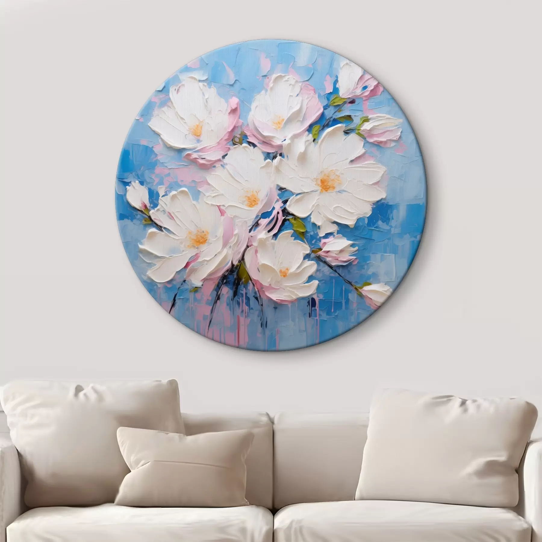 Картина Об'ємні квіти: композиція в стилі олійного живопису r45537