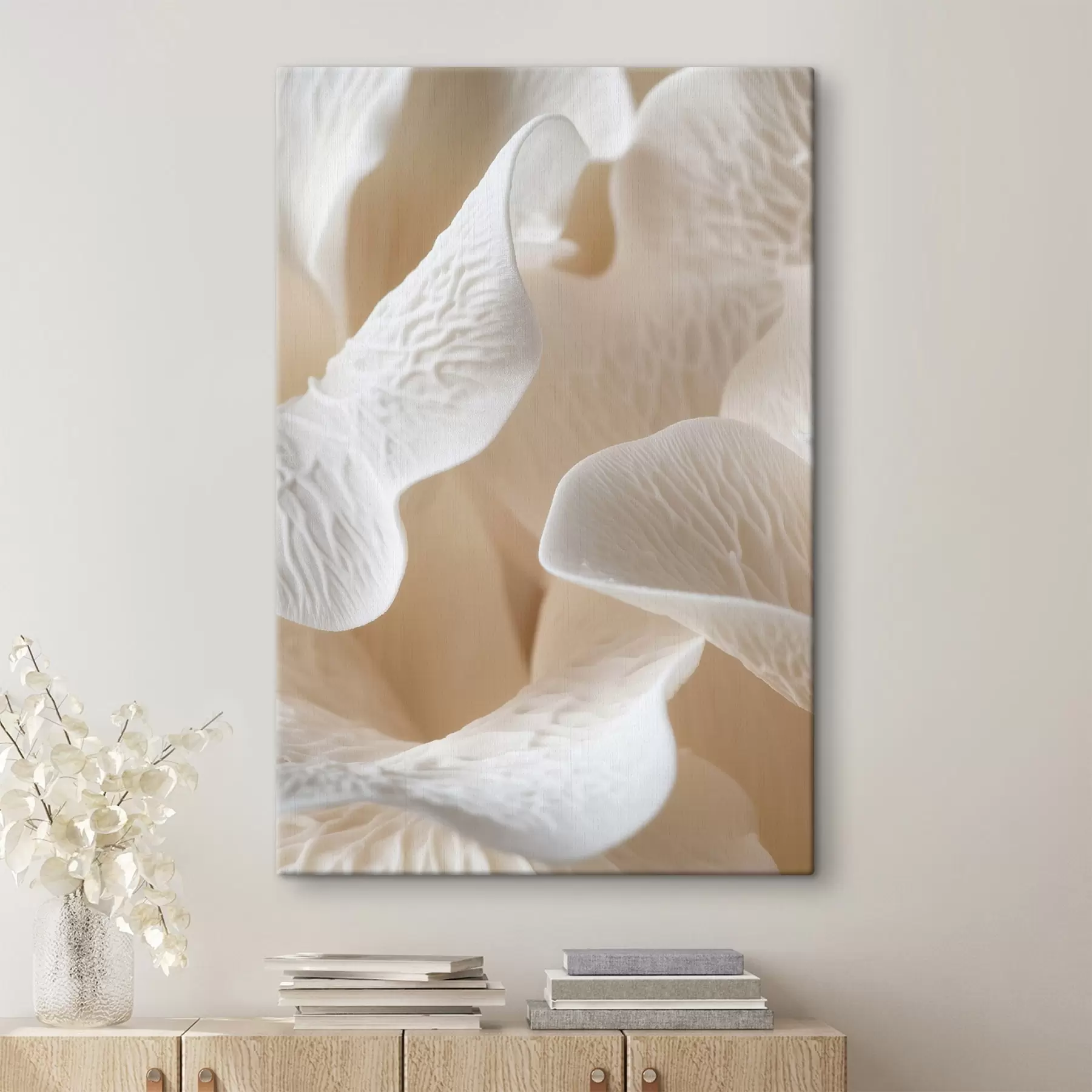 Картина пелюстки з прожилками в бежевих тонах s45703