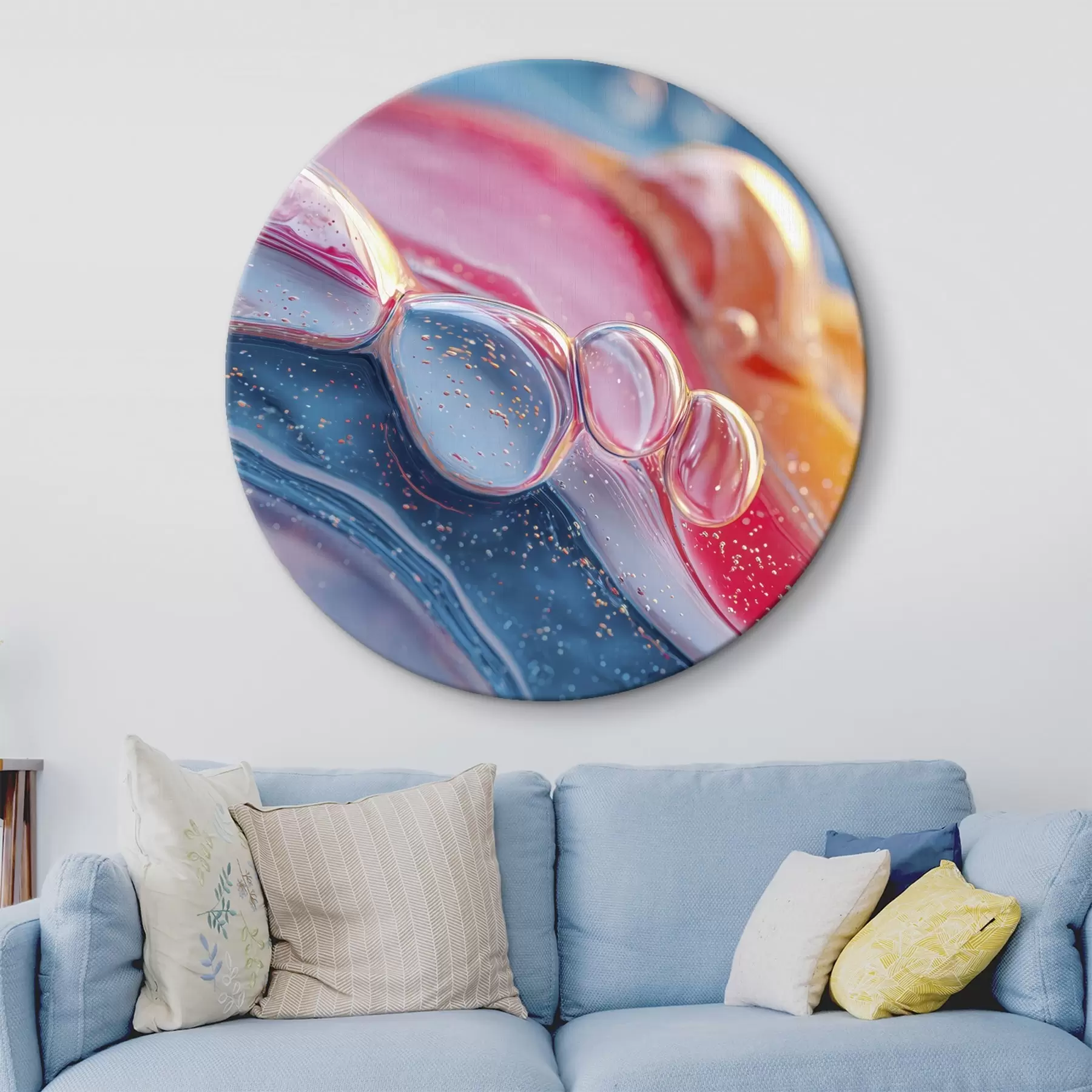 Картина різнокольорові хвилі з бульбашками r45705