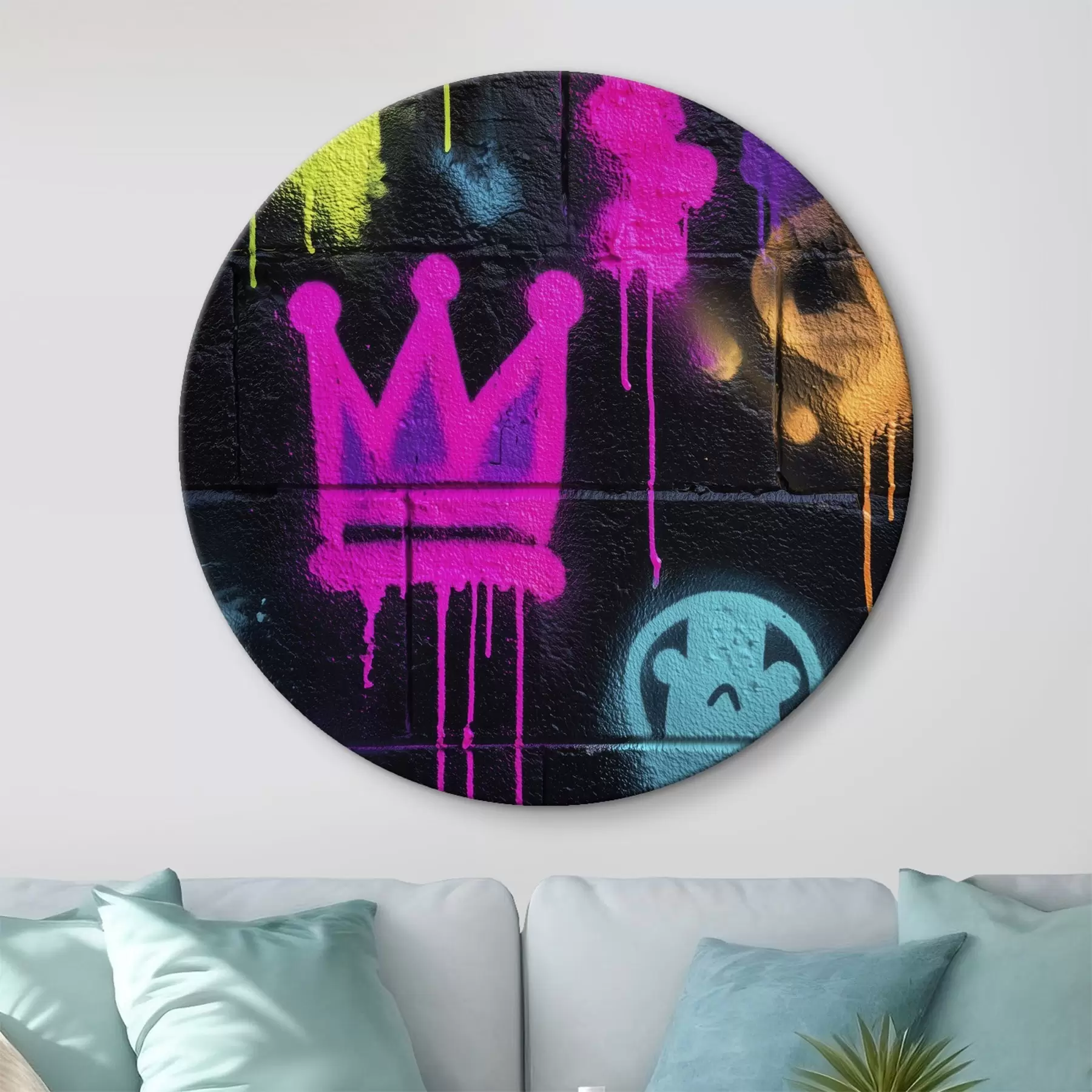 Картина яскраві вуличні графіті на темному тлі r45717