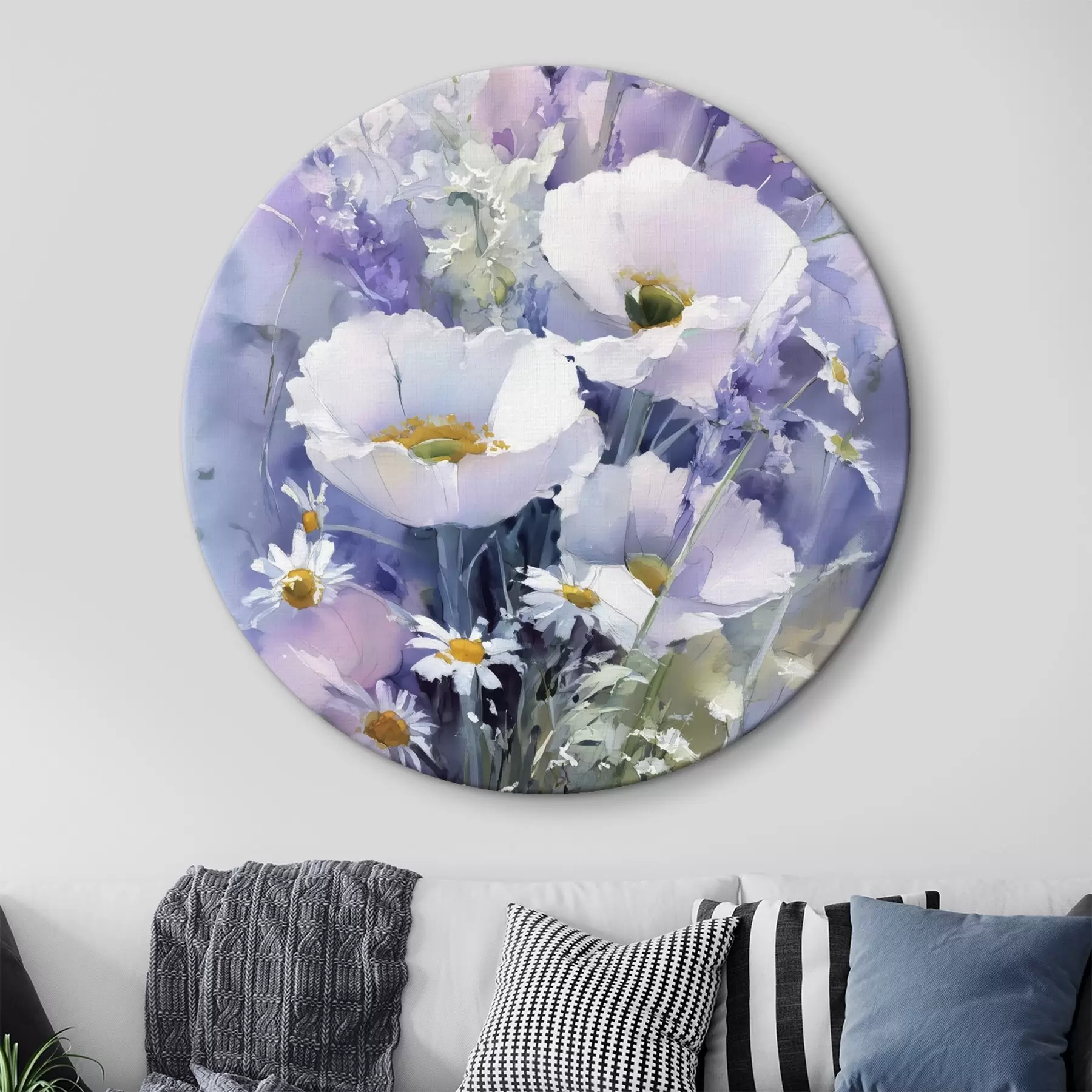 Картина акварельний букет у бузково-білих тонах r45720