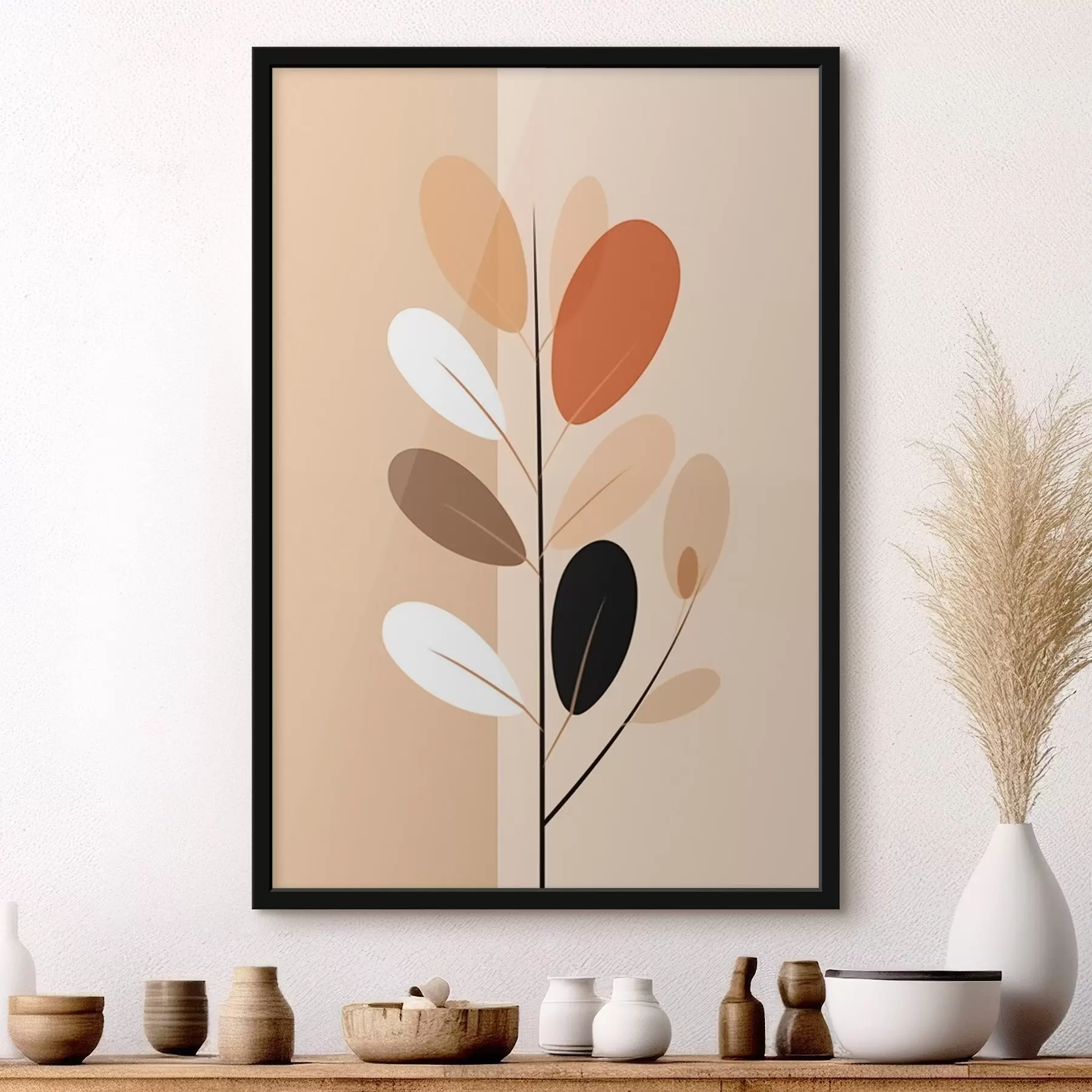 Картина Мінімалістична гілка з листям f45834