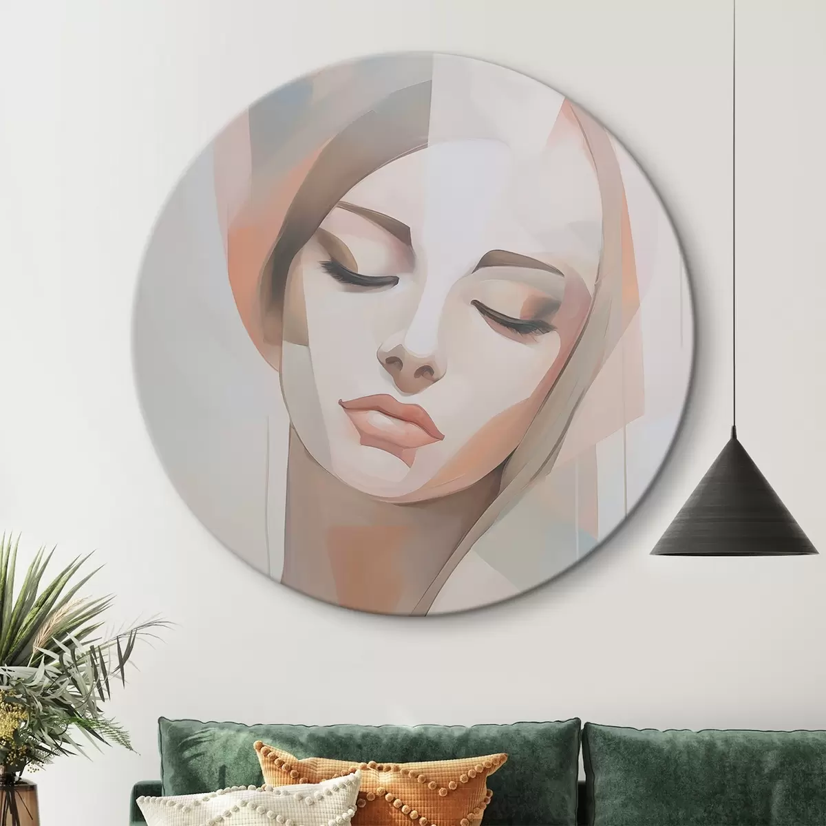 Кругла картина Портрет дівчини r45973