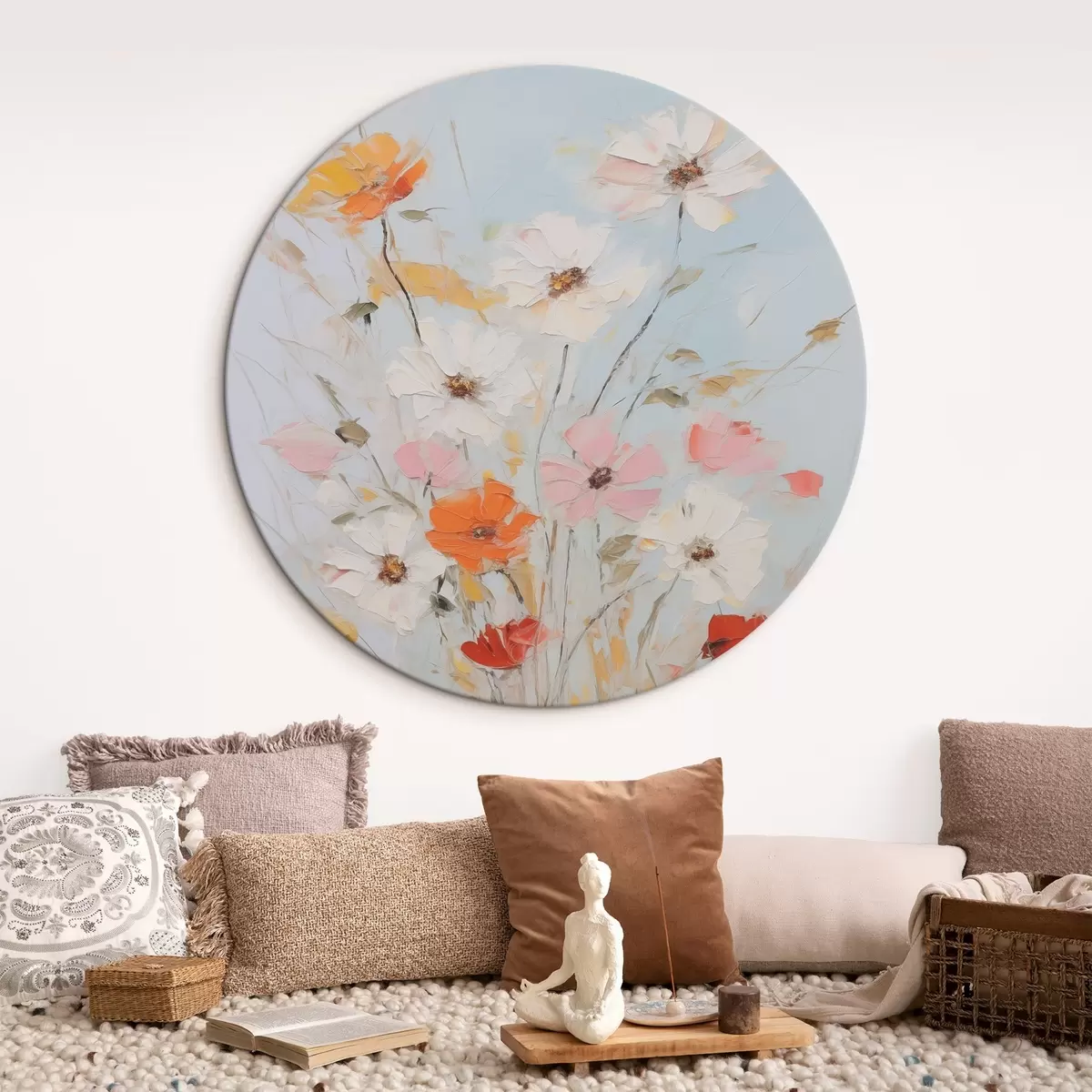 Кругла картина Ніжні квіти r45981