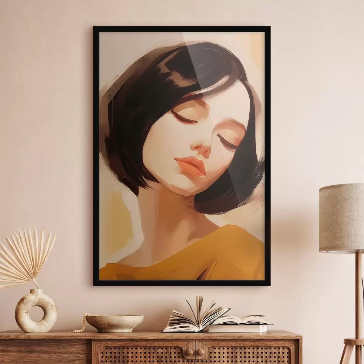Постер Жінка з коротким чорним волоссям f45960
