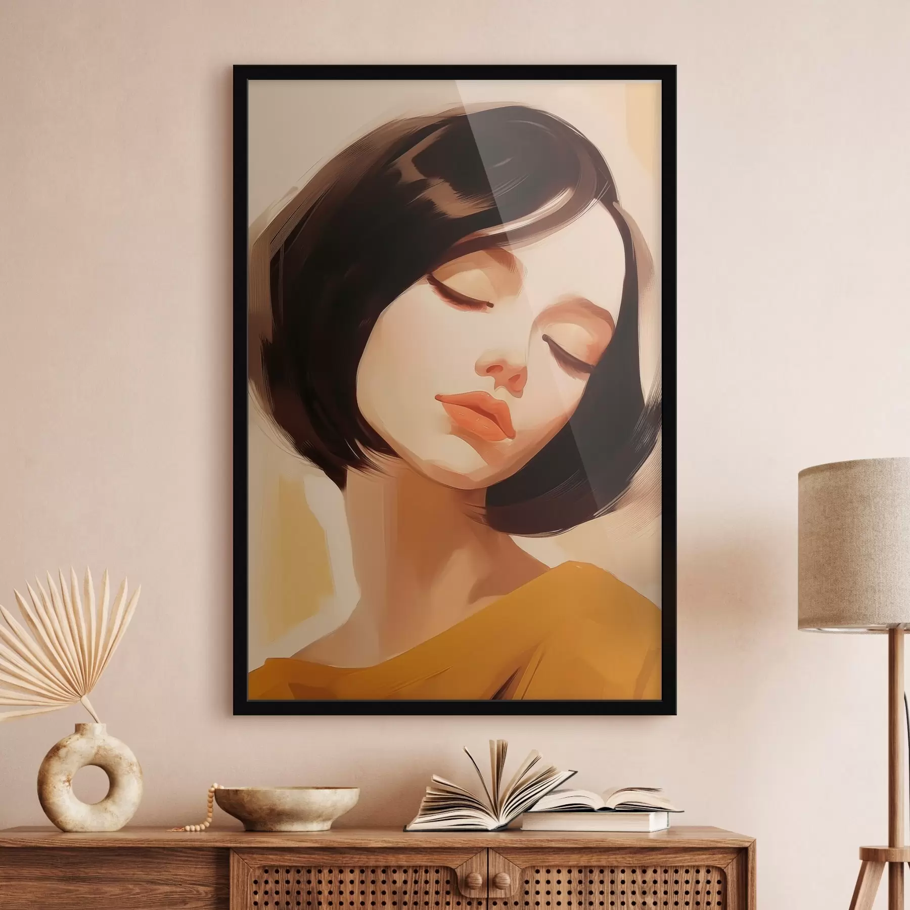 Картина Жінка з коротким чорним волоссям f45960