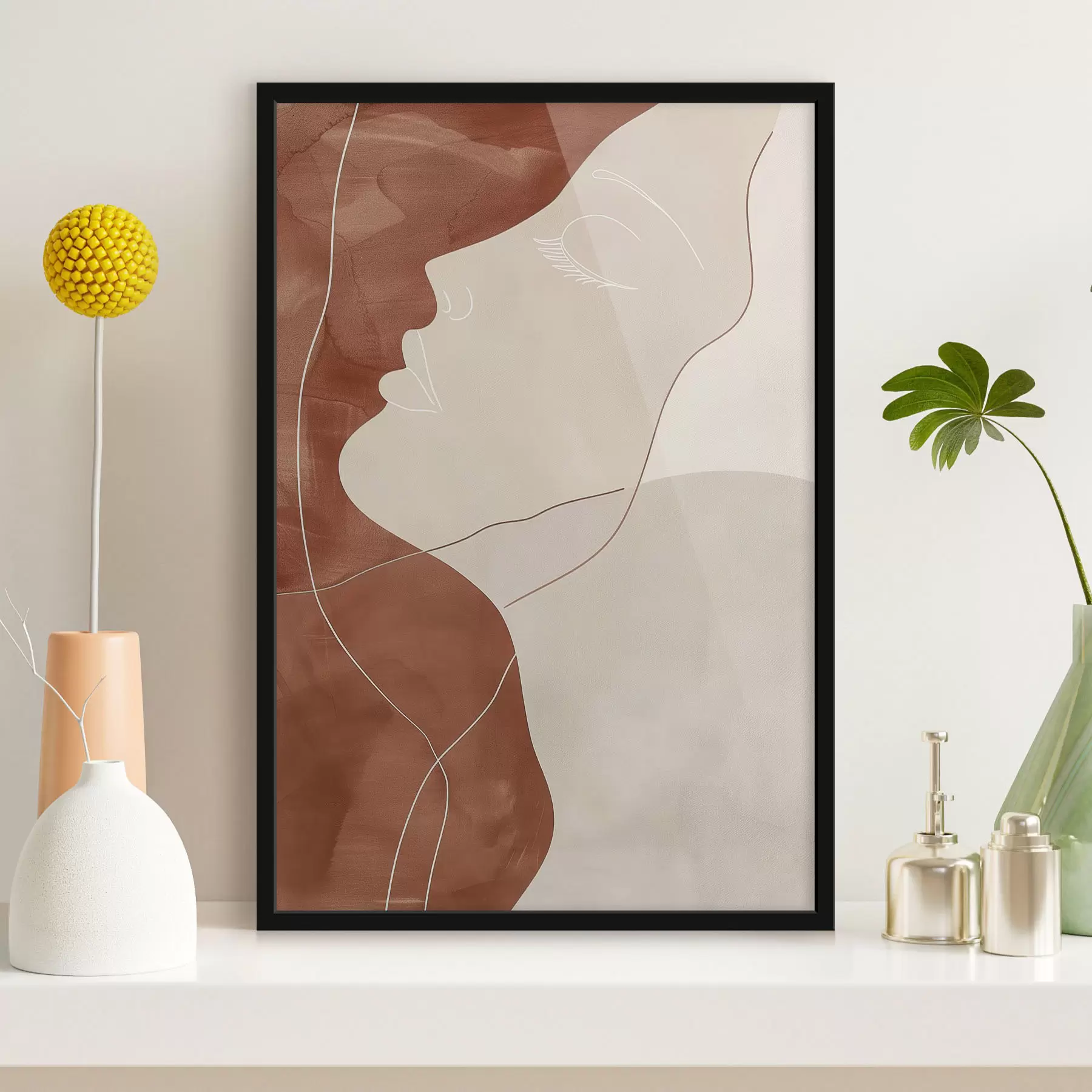 Картина Абстракція, силует дівчини f45656