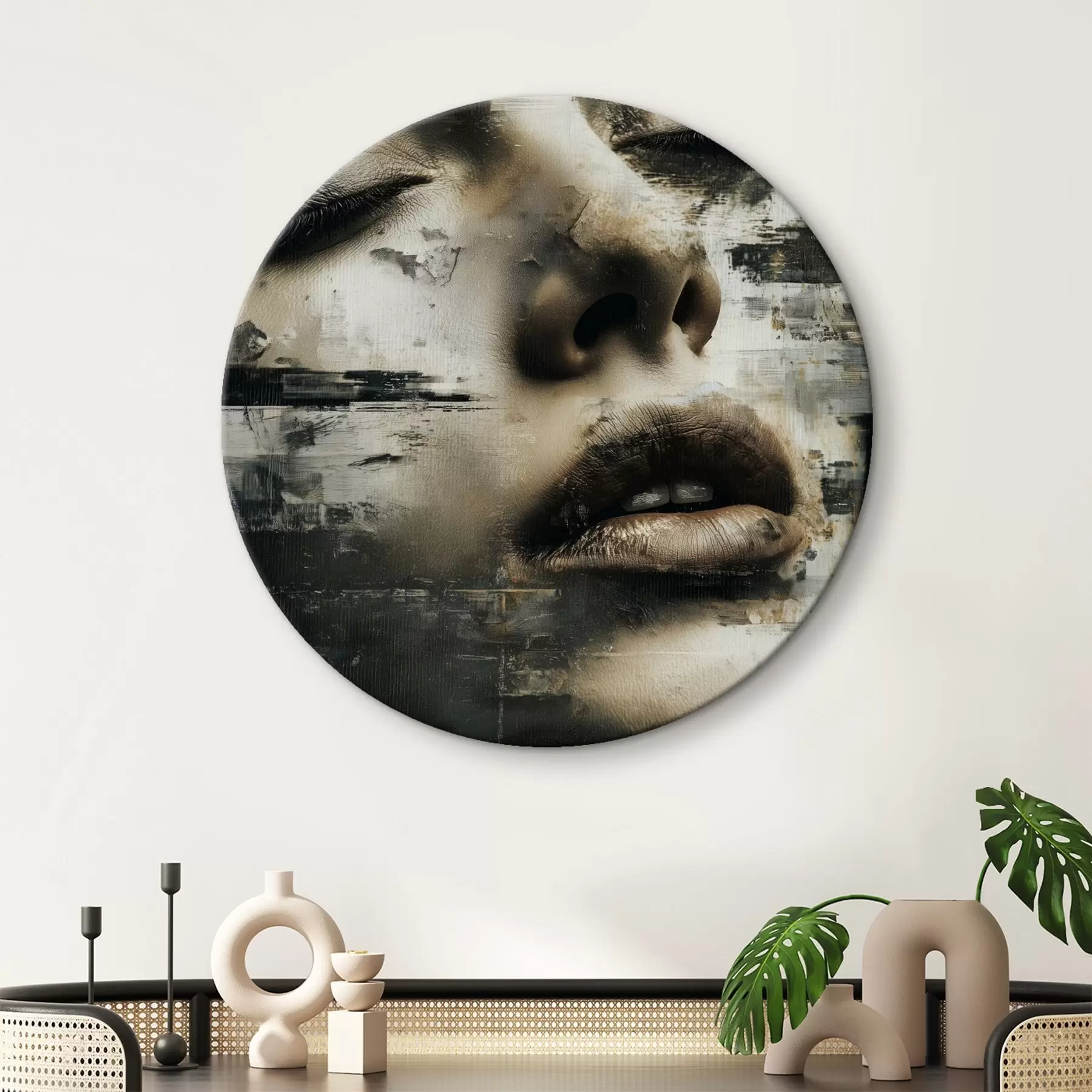 Картина Абстрактний жіночий портрет з ефектом глюку та текстурами r45873