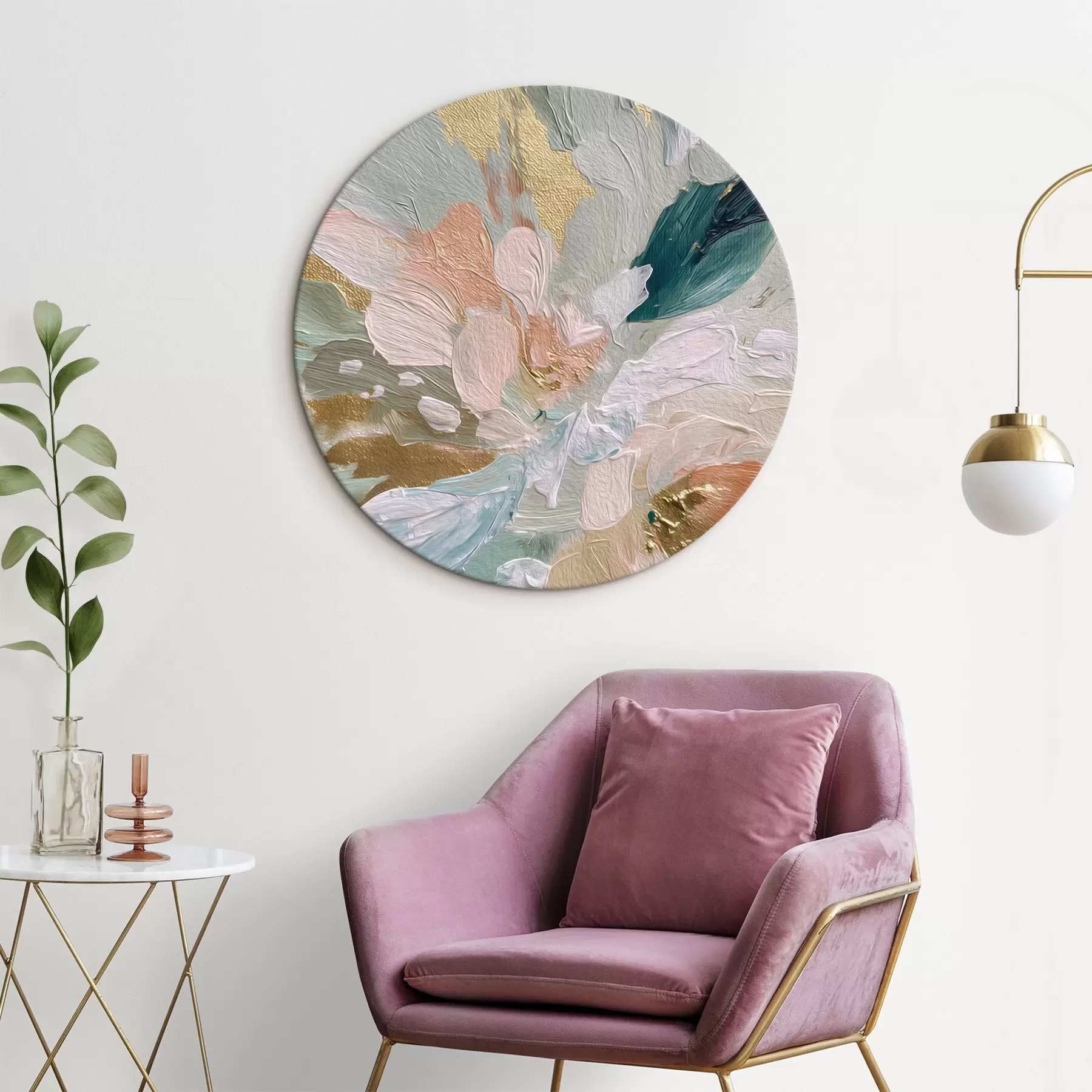 Картина Пастельні квіткові штрихи з жовтими вкрапленнями r45899