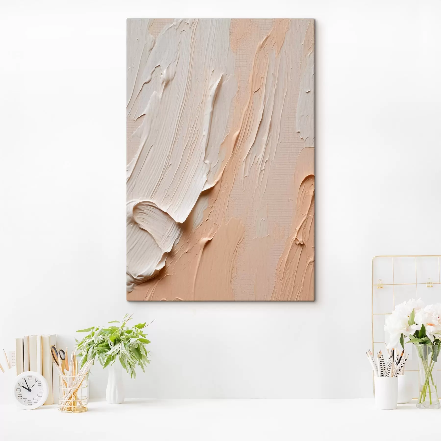Картина Текстуровані пастельні мазки в бежево-кремових тонах s45871