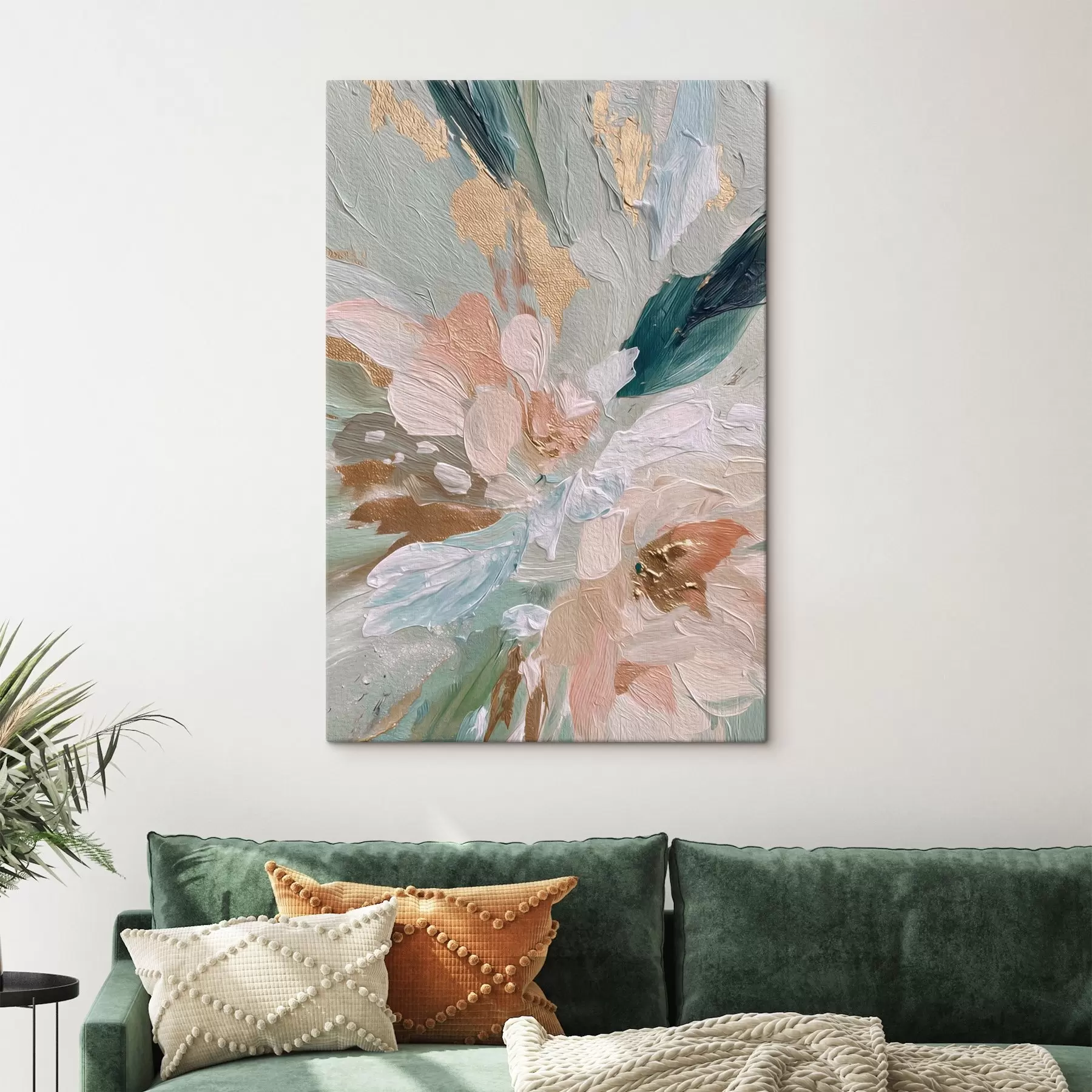 Картина Пастельні квіткові штрихи з жовтими вкрапленнями s45899