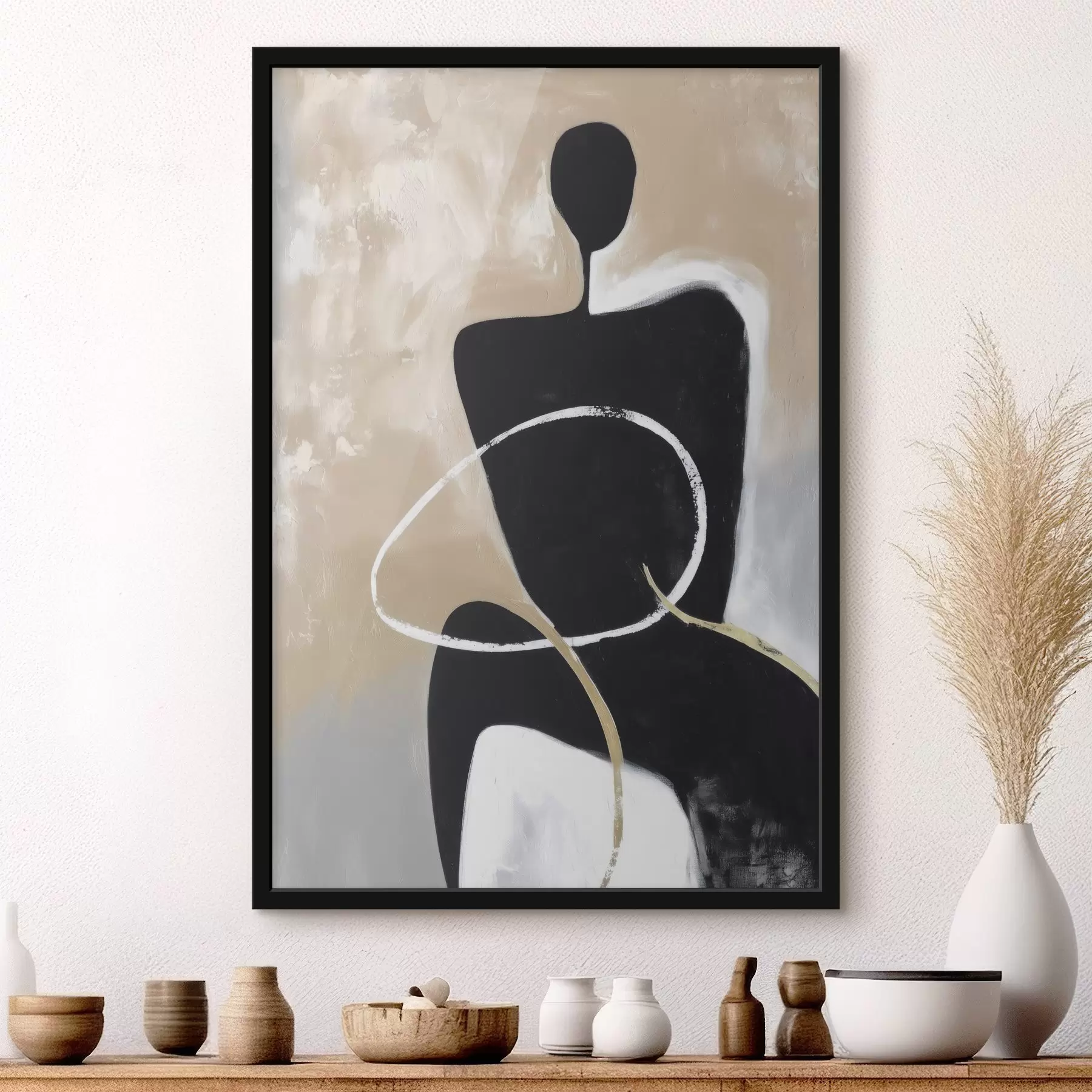 Картина Абстрактний силует з мінімалістичними формами f45984