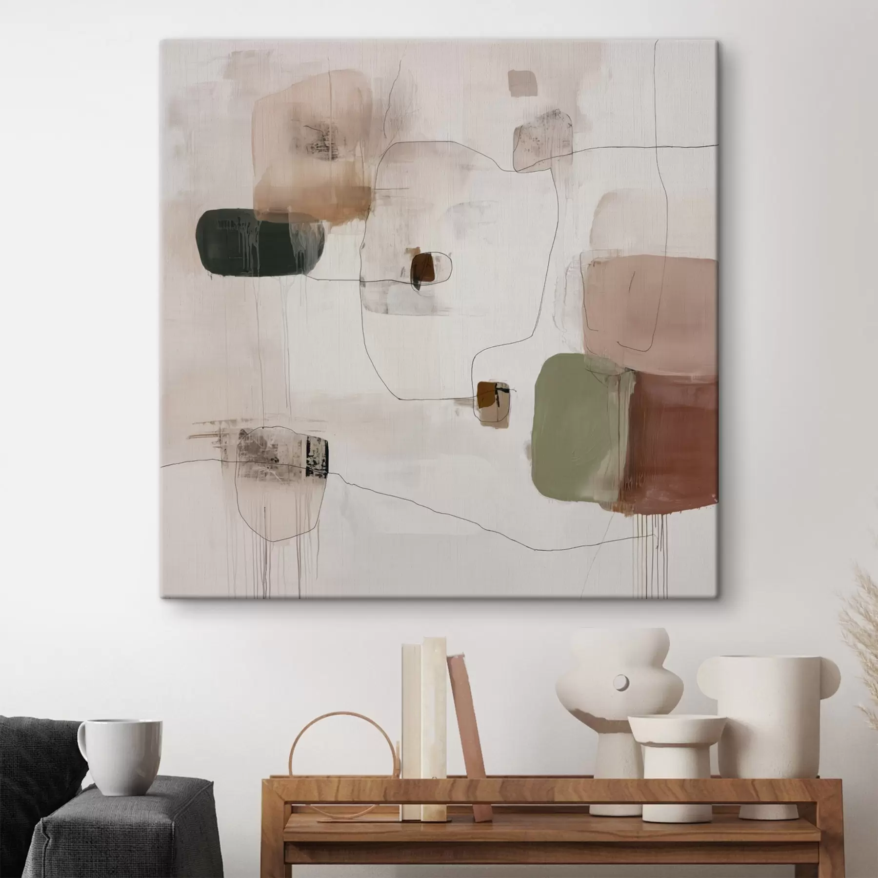 Картина Абстрактний мінімалізм у теплих відтінках s45860