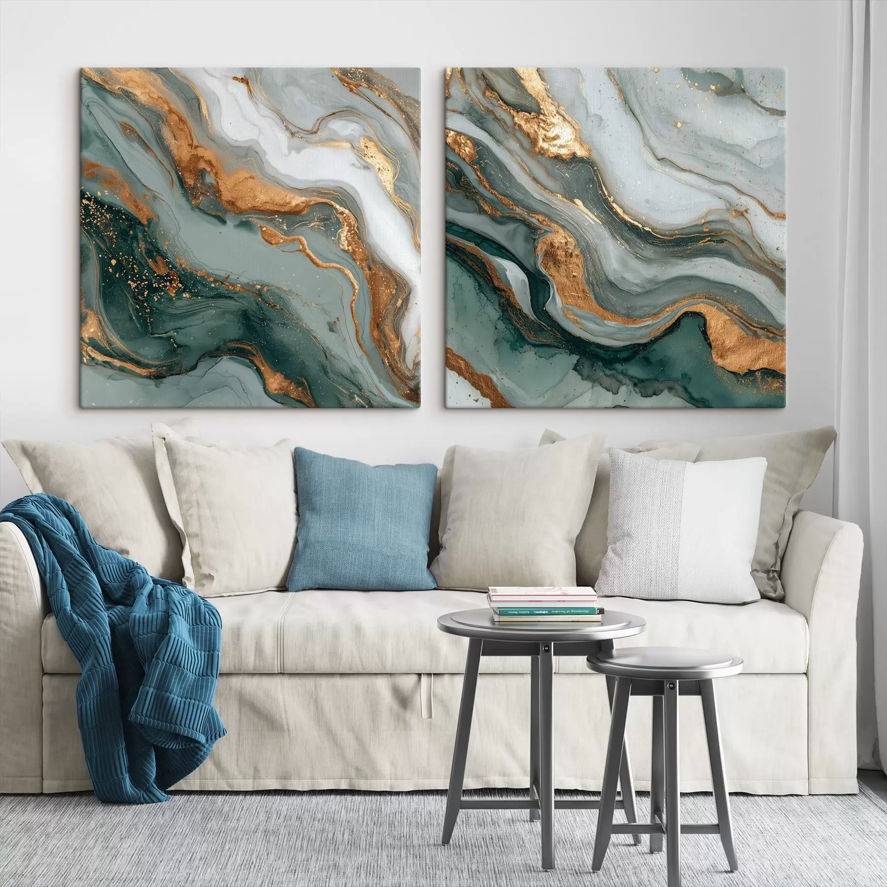 Картина Мармурова текстура в сіро-бірюзових тонах m00744