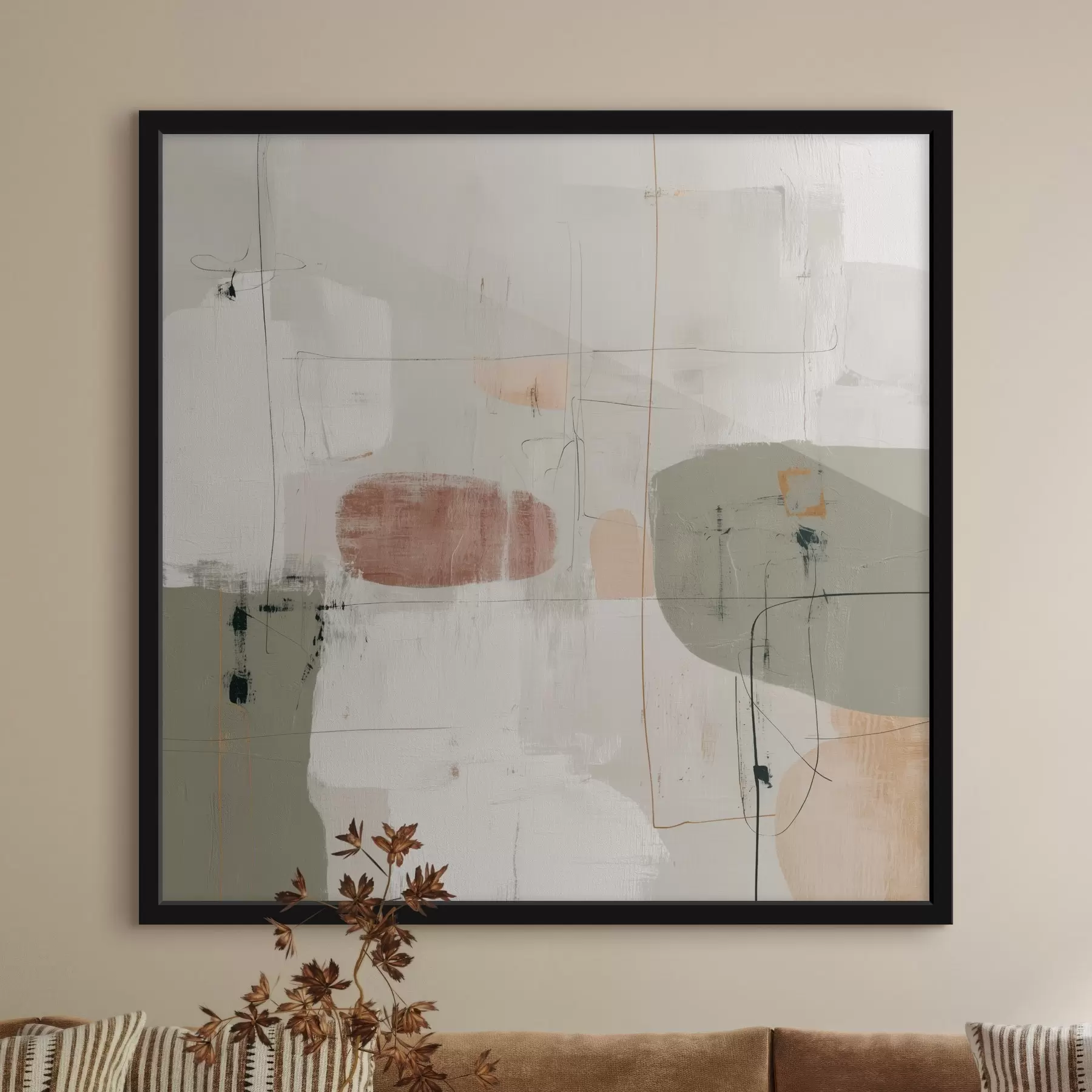 Картина Абстрактна композиція в пастельних тонах f45859