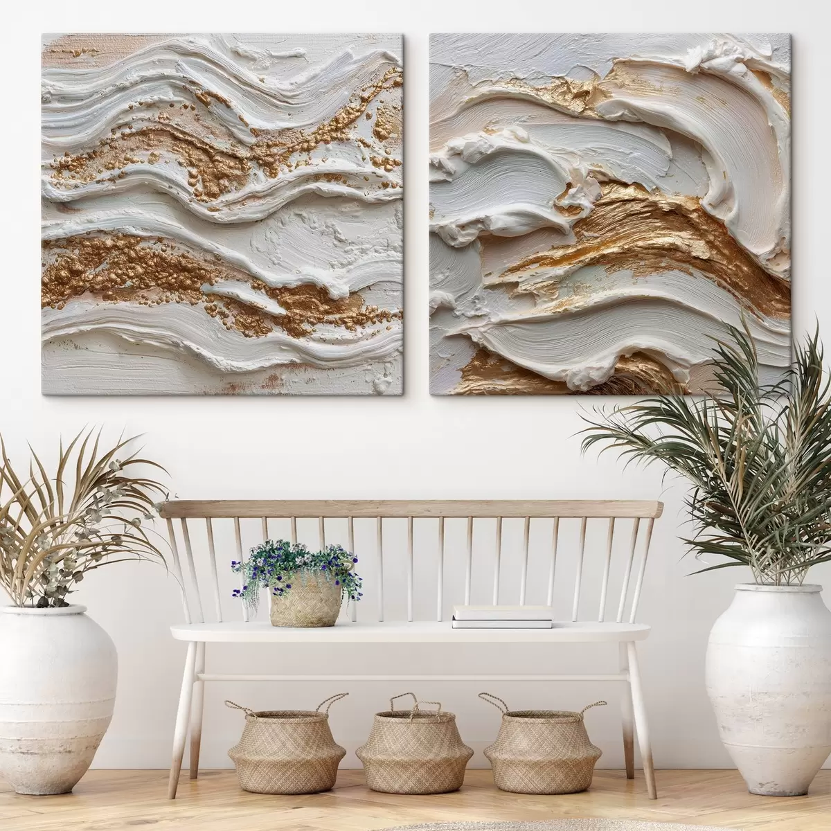 Картина Об'ємне абстрагування з білими та жовтими штрихами m00742