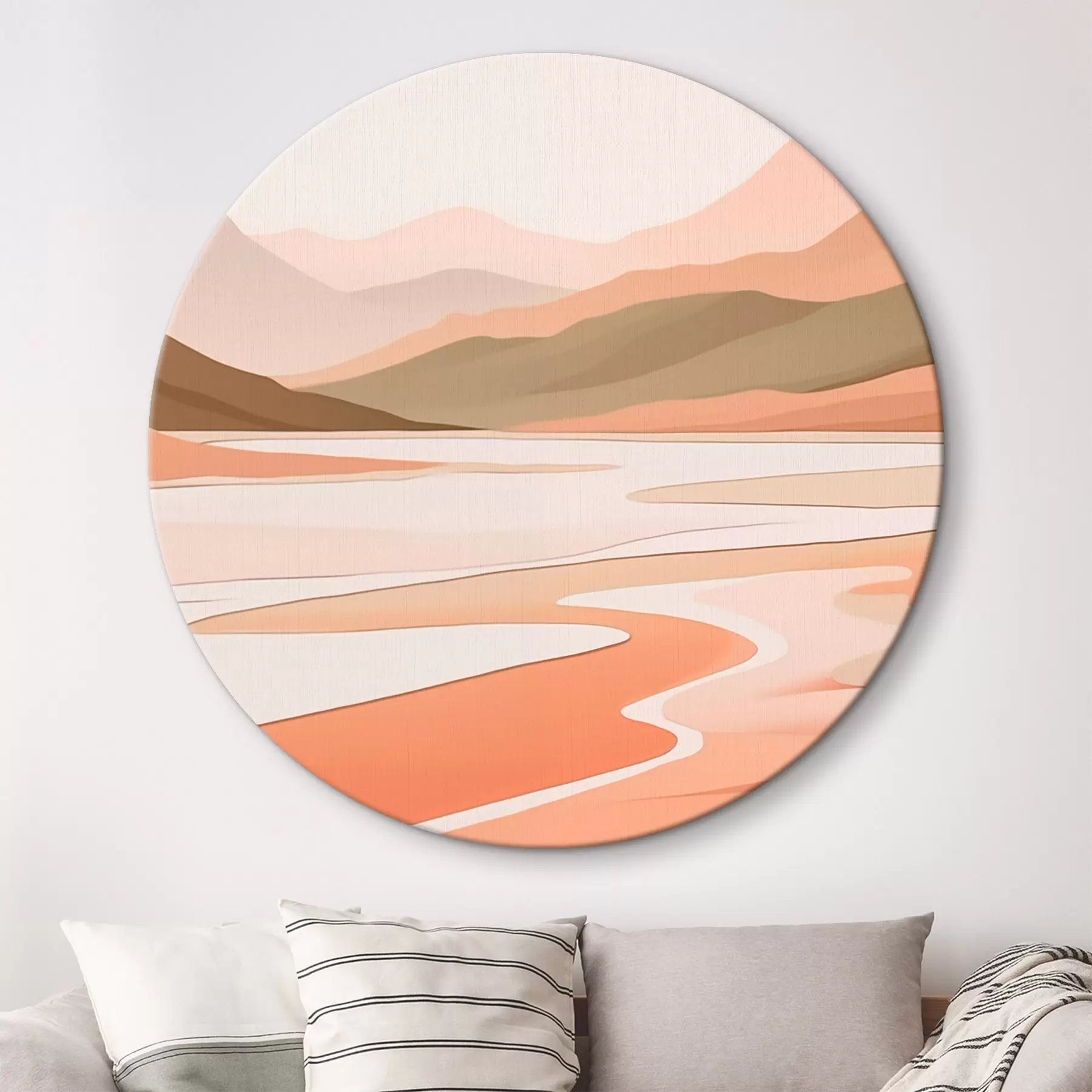 Картина Абстрактний пейзаж з горами та річкою r46249