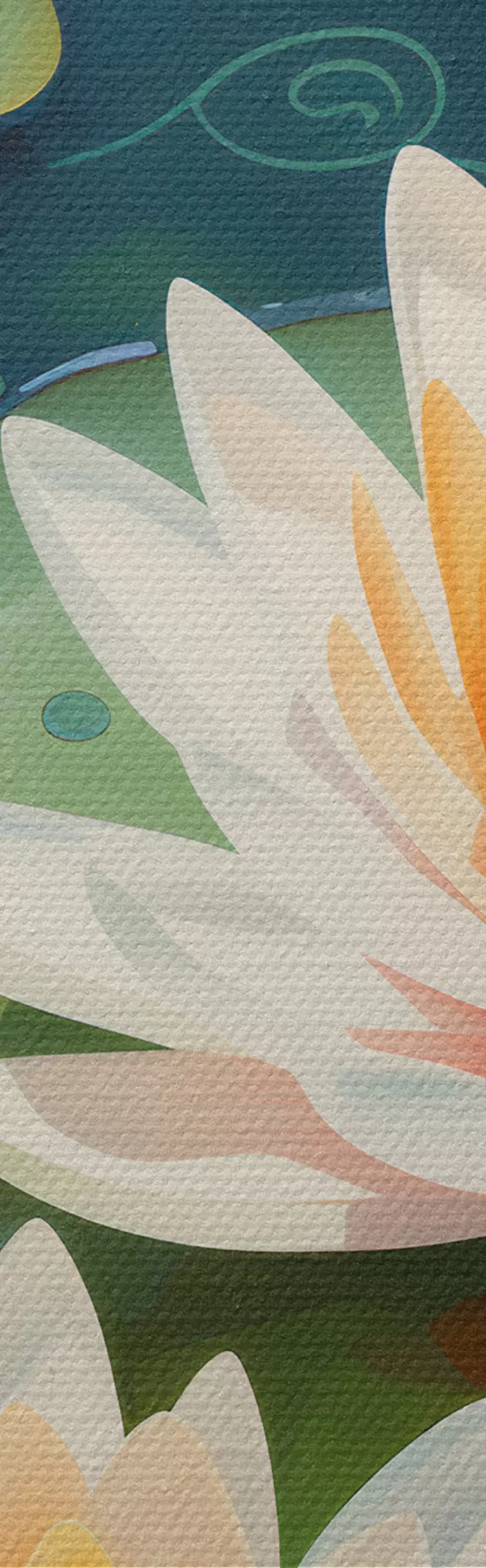 Картина Риба в ставку і квіти лотоса m00867