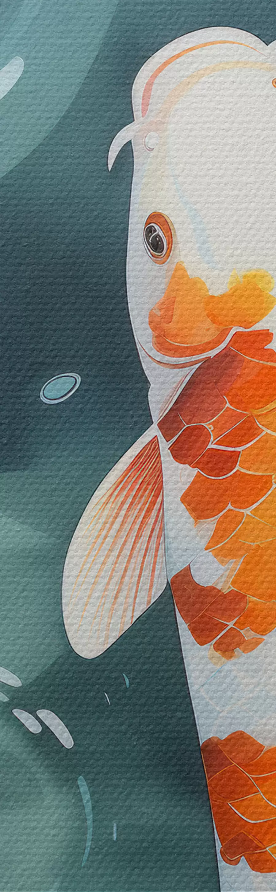 Картина Яскраві зображення лотосів і риб у ставку m00869