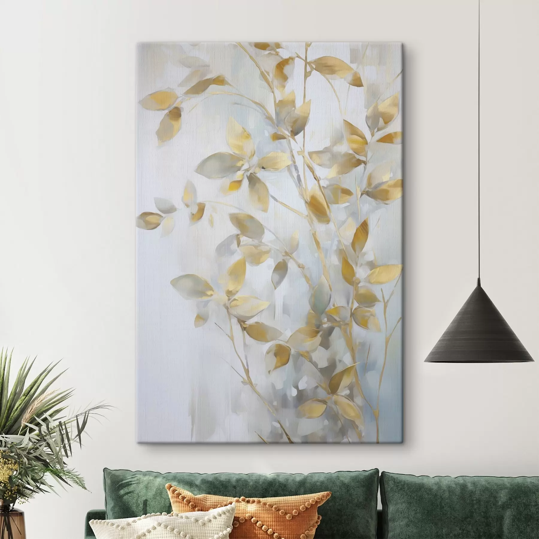 Картина Абстрактні листя імітація живопису s46348