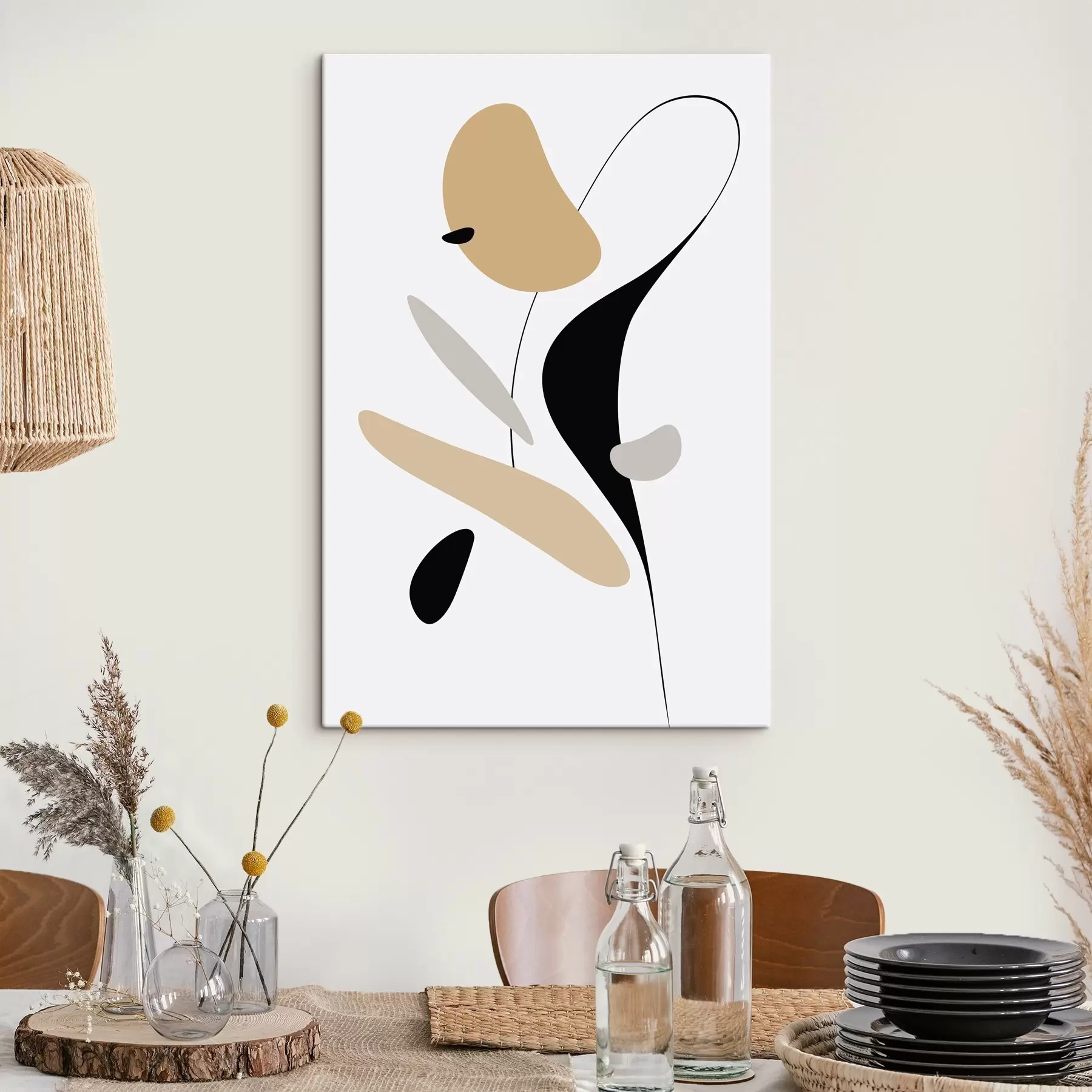 Картина Абстрактна композиція з плямами і лініями s46350