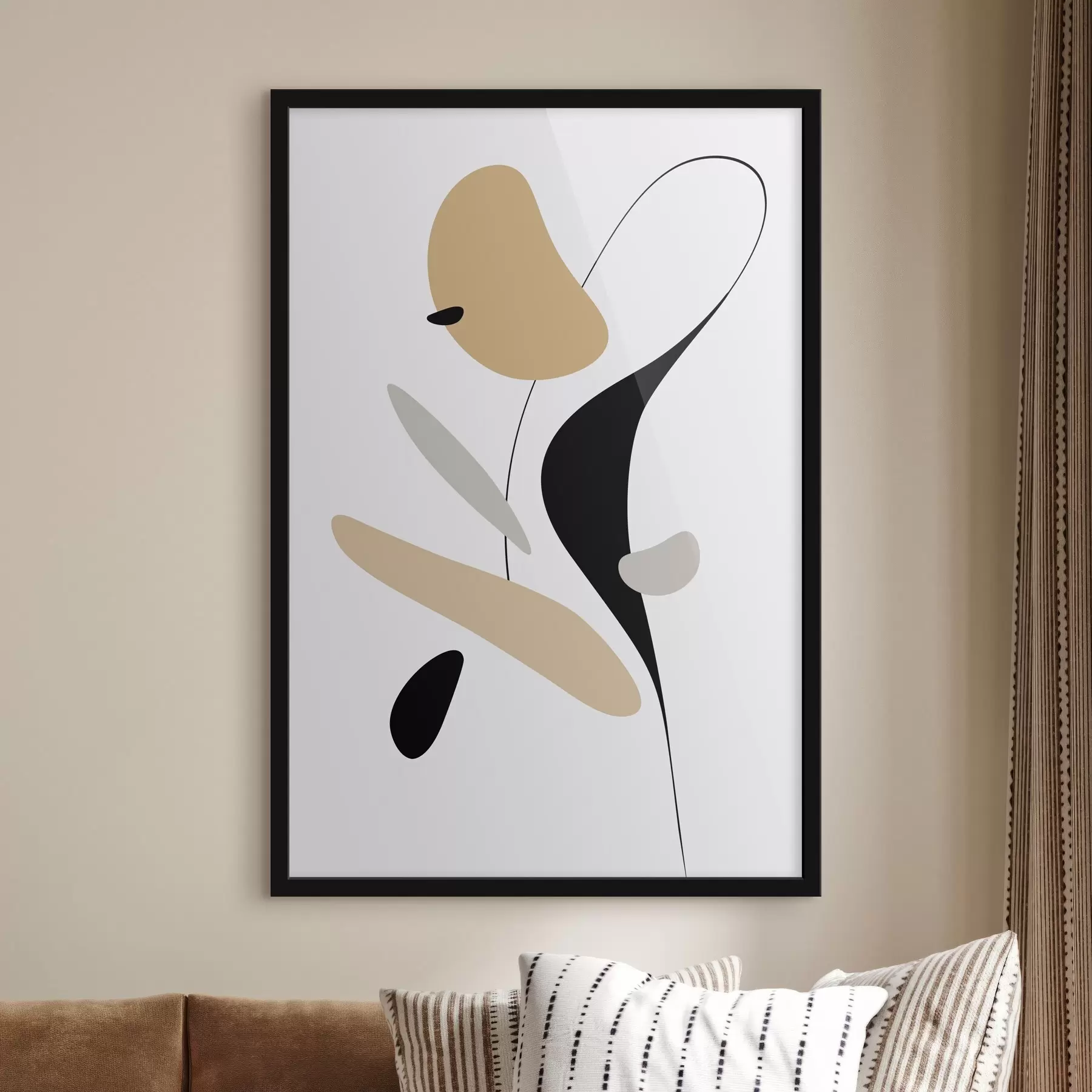 Картина Абстрактна композиція з плямами і лініями f46350