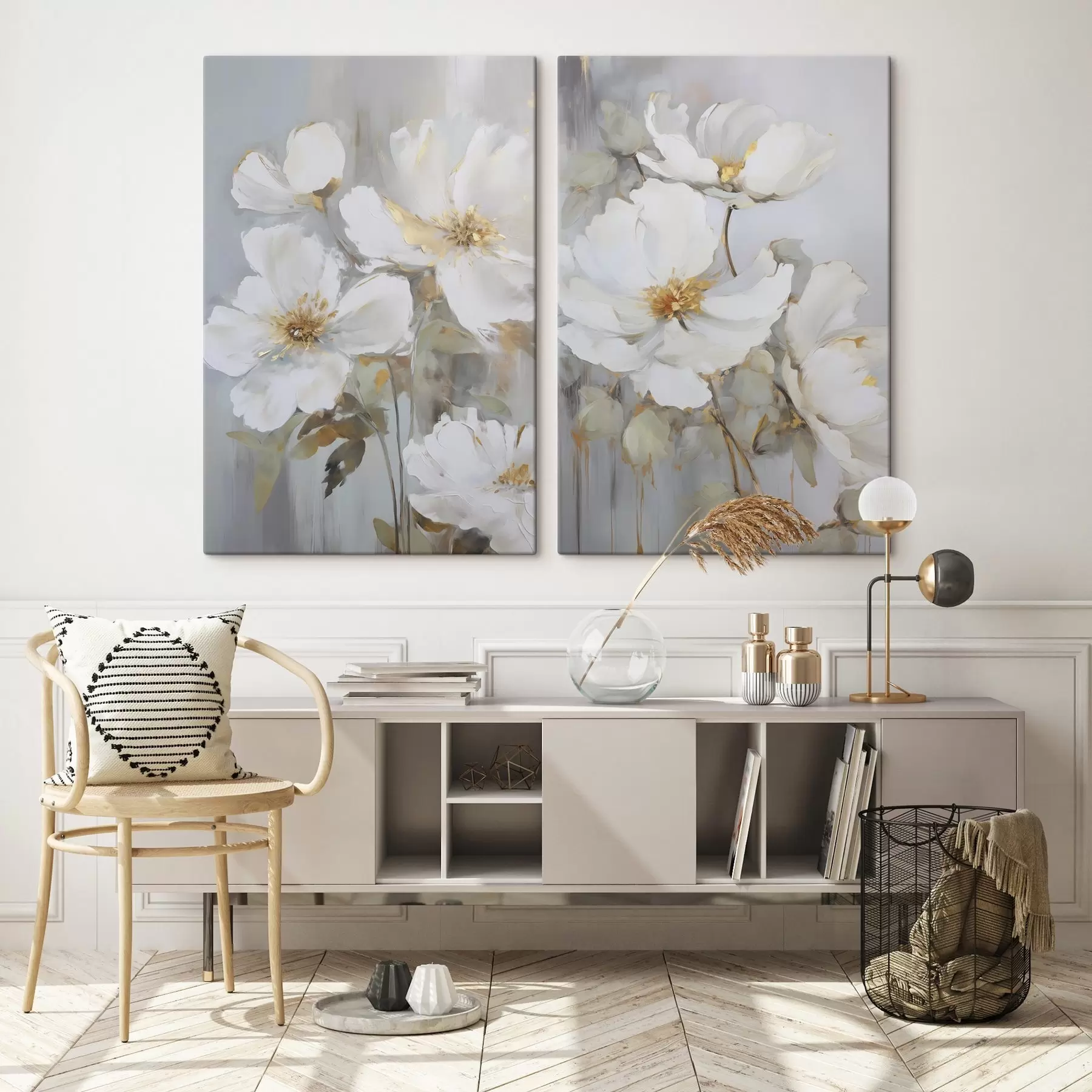 Картина Абстрактні квіти, імітація живопису m00906