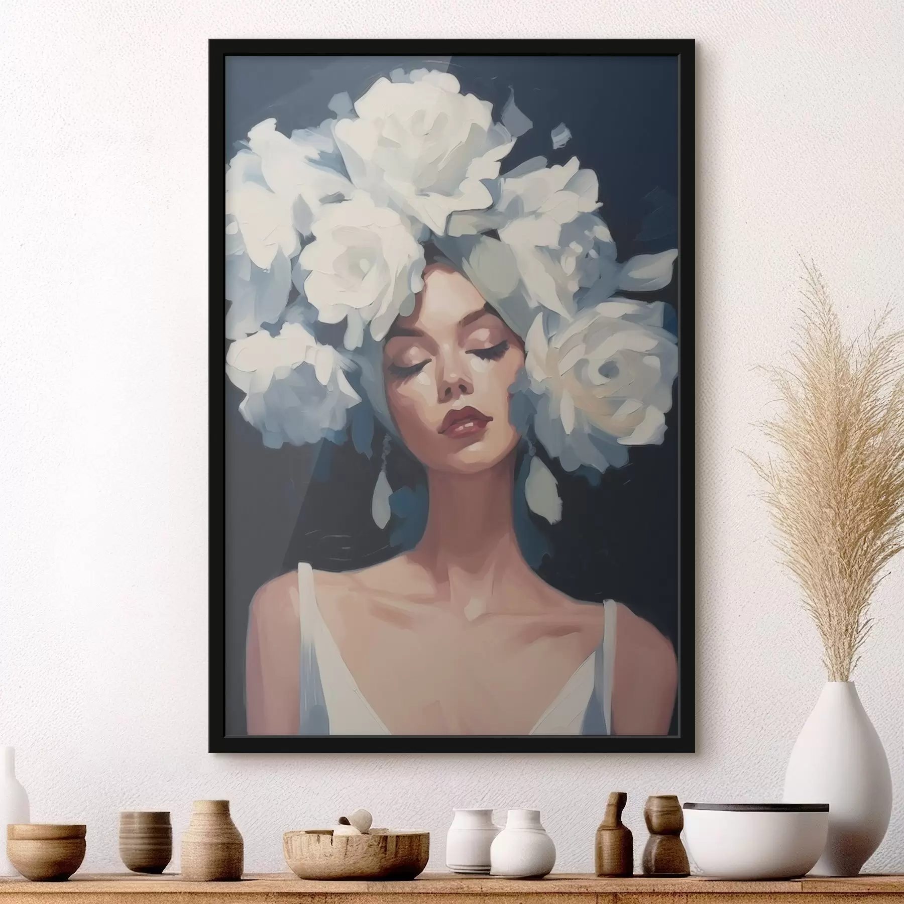 Картина Дівчина в квітах f46419