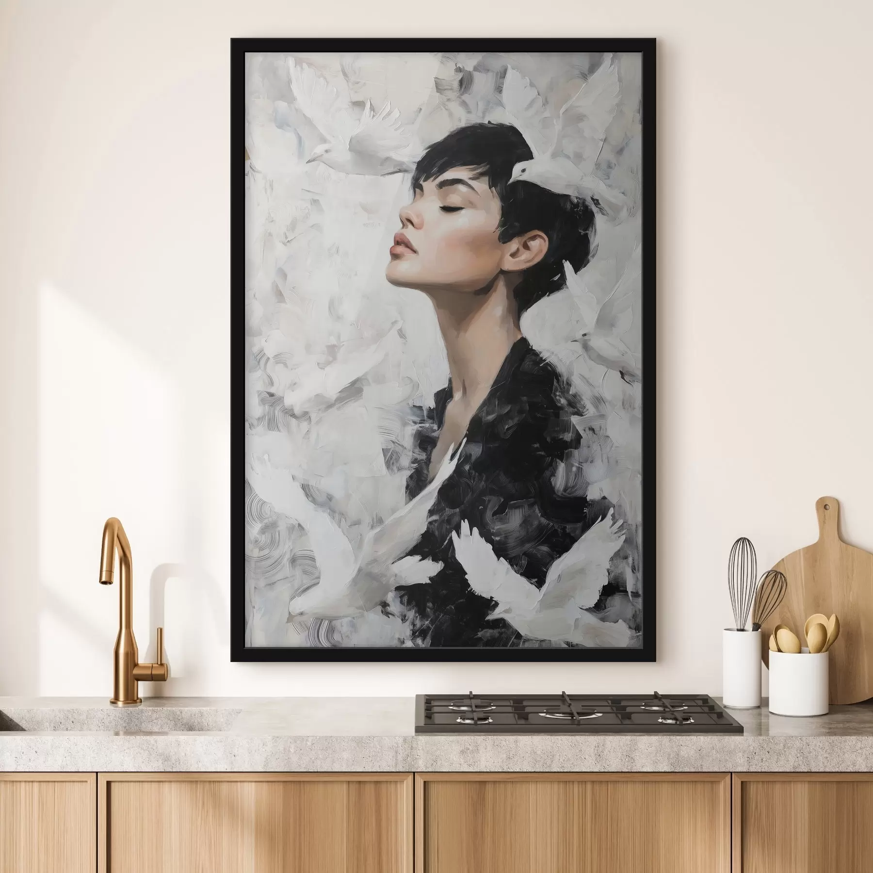 Картина Дівчина і птахи f46365