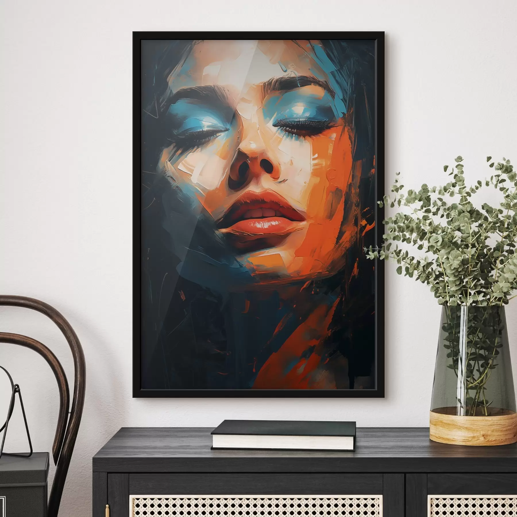 Картина Обличчя дівчини з фарбою f46377