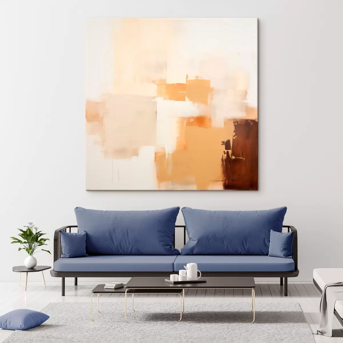 Картина Бежеві та коричневі геометричні фігури в абстрактному стилі s46306