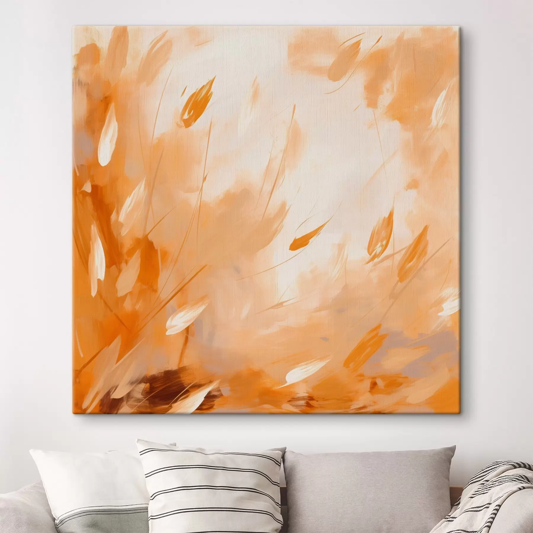 Картина Абстрактні пелюстки і стебла в масляному стилі s46319