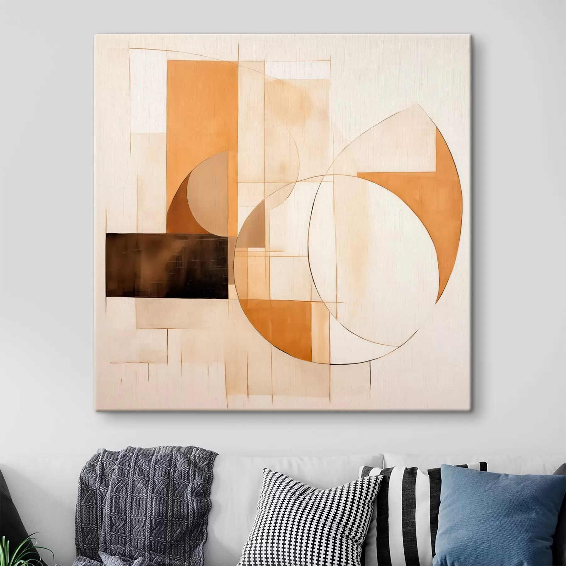 Картина Абстрактна мінімалістична композиція в теплих відтінках s46321