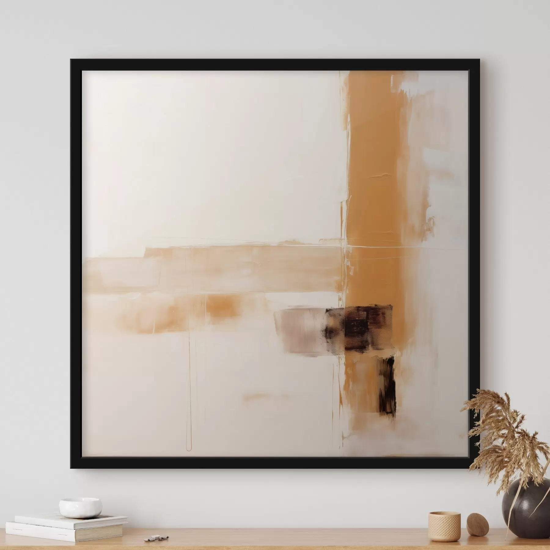 Картина Помаранчева та коричнева абстракція f46307