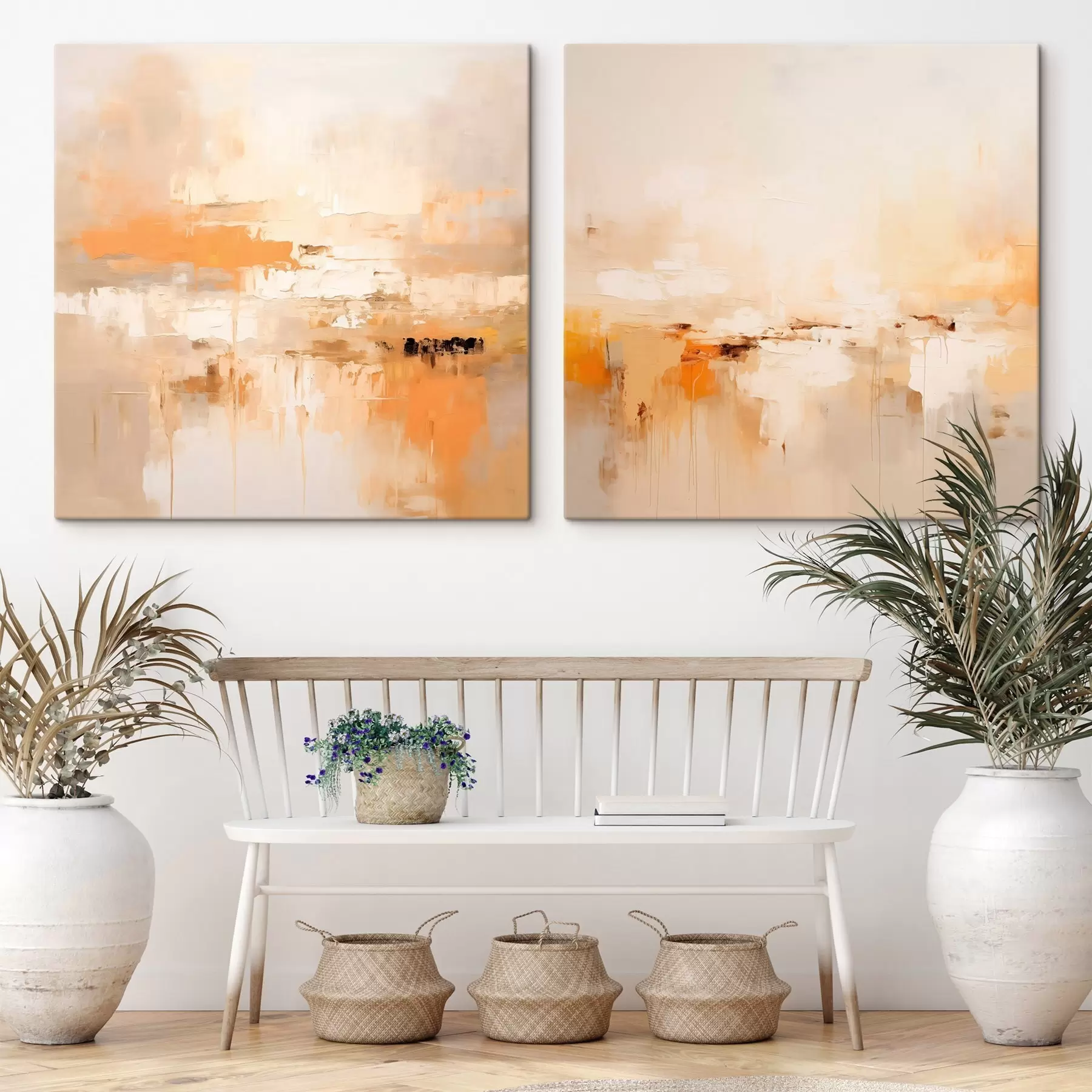 Картина Легка абстрактна картина в осінніх відтінках m00895