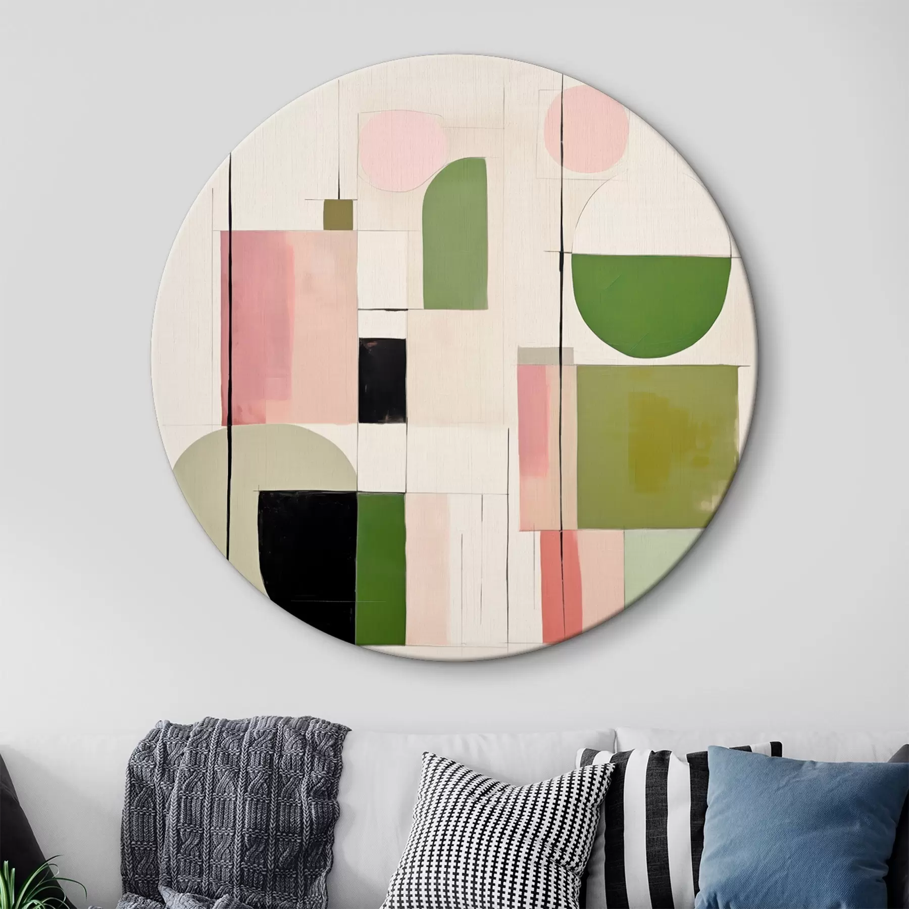 Картина Абстрактне мистецтво з кольоровими блоками та лініями r46313