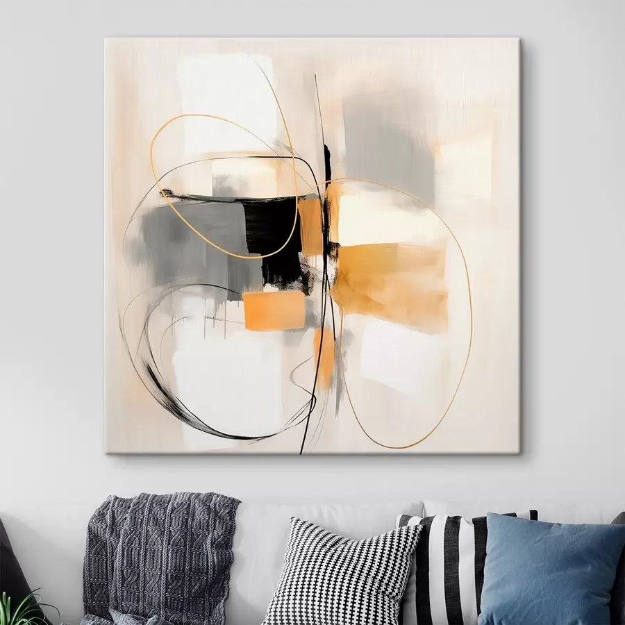 Картина Абстракція, лінії та форми в олійному стилі s46322