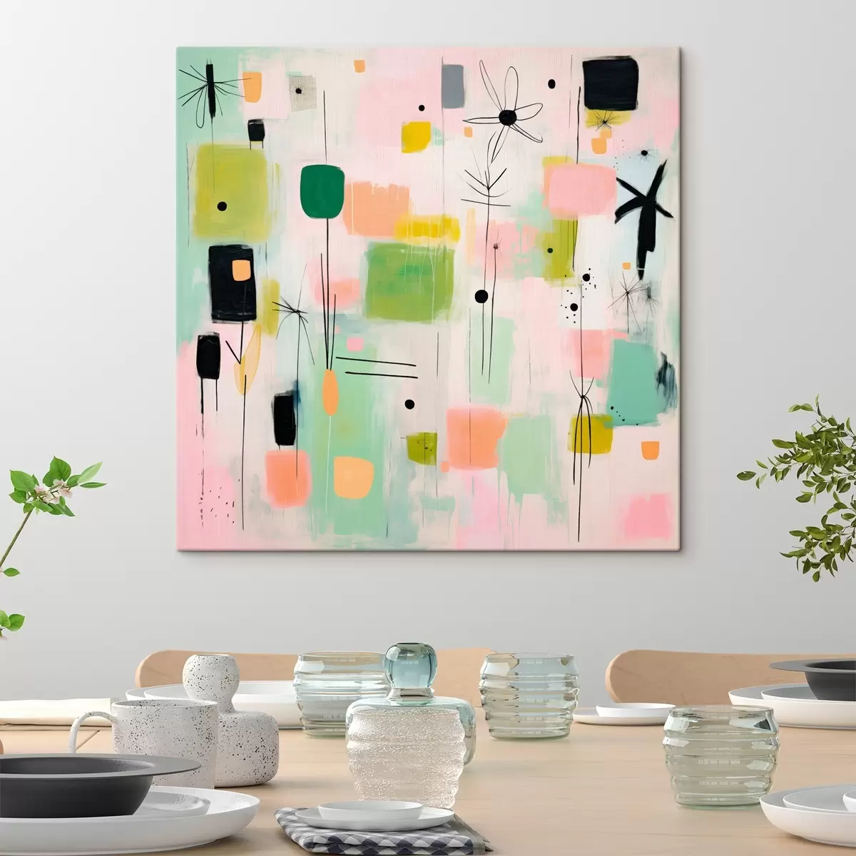 Картина Абстрактні квіти, легка композиція в масляному стилі s46325