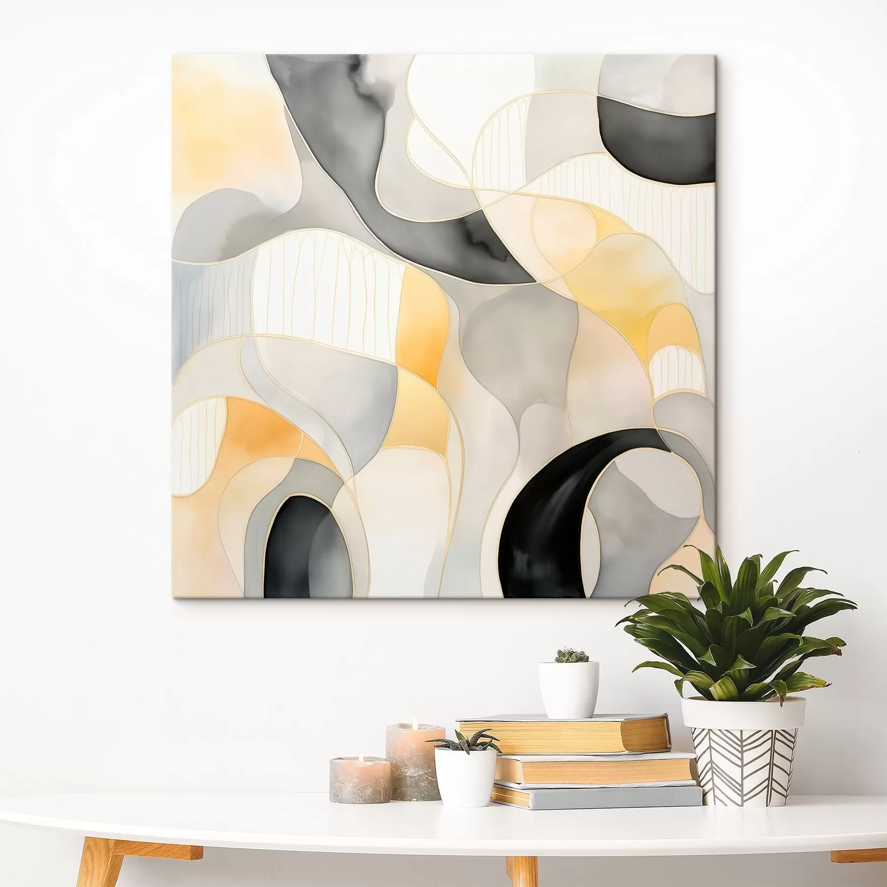 Картина Хвилясті форми в стилі алкогольних чорнил s46329