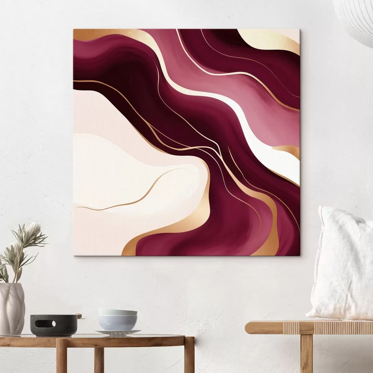 Картина Плавні форми, виноградна та рожева палітра s46330