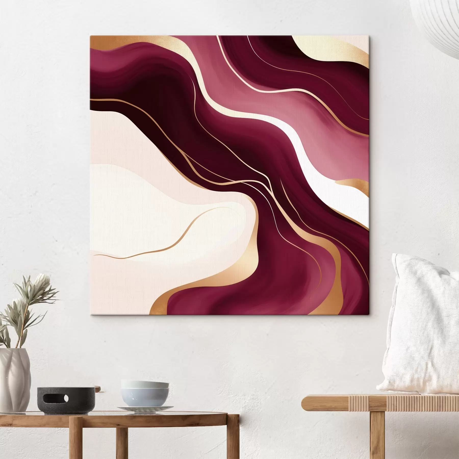 Картина Плавні форми, виноградна та рожева палітра s46330