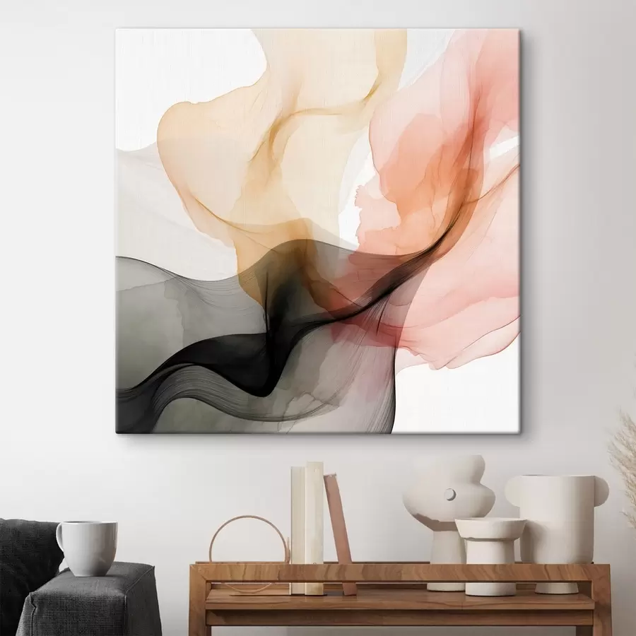 Картина Кораловий і сірий перелив у витонченому стилі s46333 купити в Україні - art-holst.com.ua Картина Кораловий і сірий перелив у витонченому стилі s46333