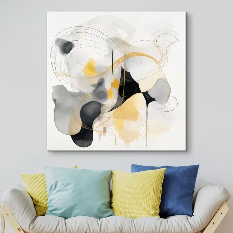 Картина Хаотичні лінії та плями в сучасному стилі s46335 купити в Україні - art-holst.com.ua Картина Хаотичні лінії та плями в сучасному стилі s46335