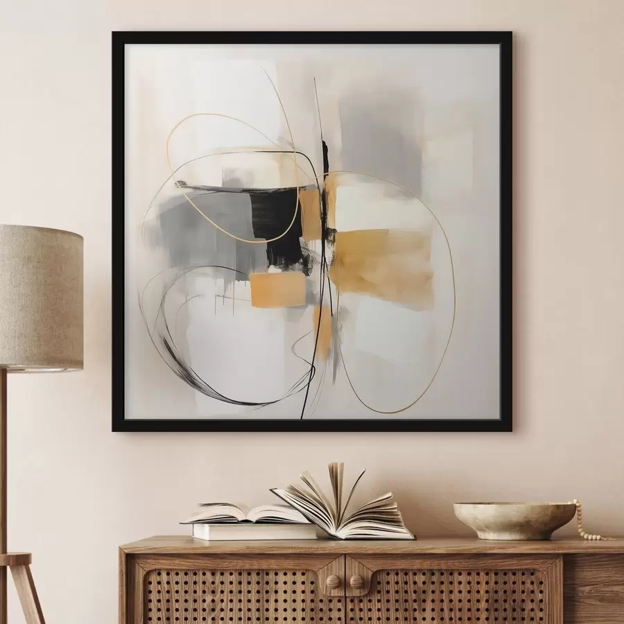 Картина Абстракція, лінії та форми в олійному стилі f46322
