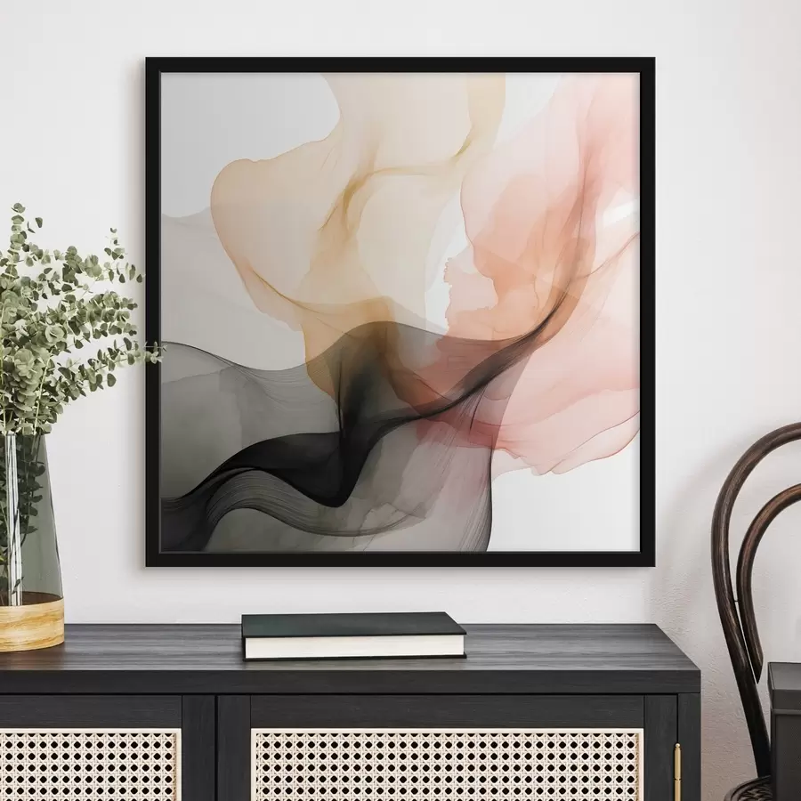 Картина Кораловий і сірий перелив у витонченому стилі f46333