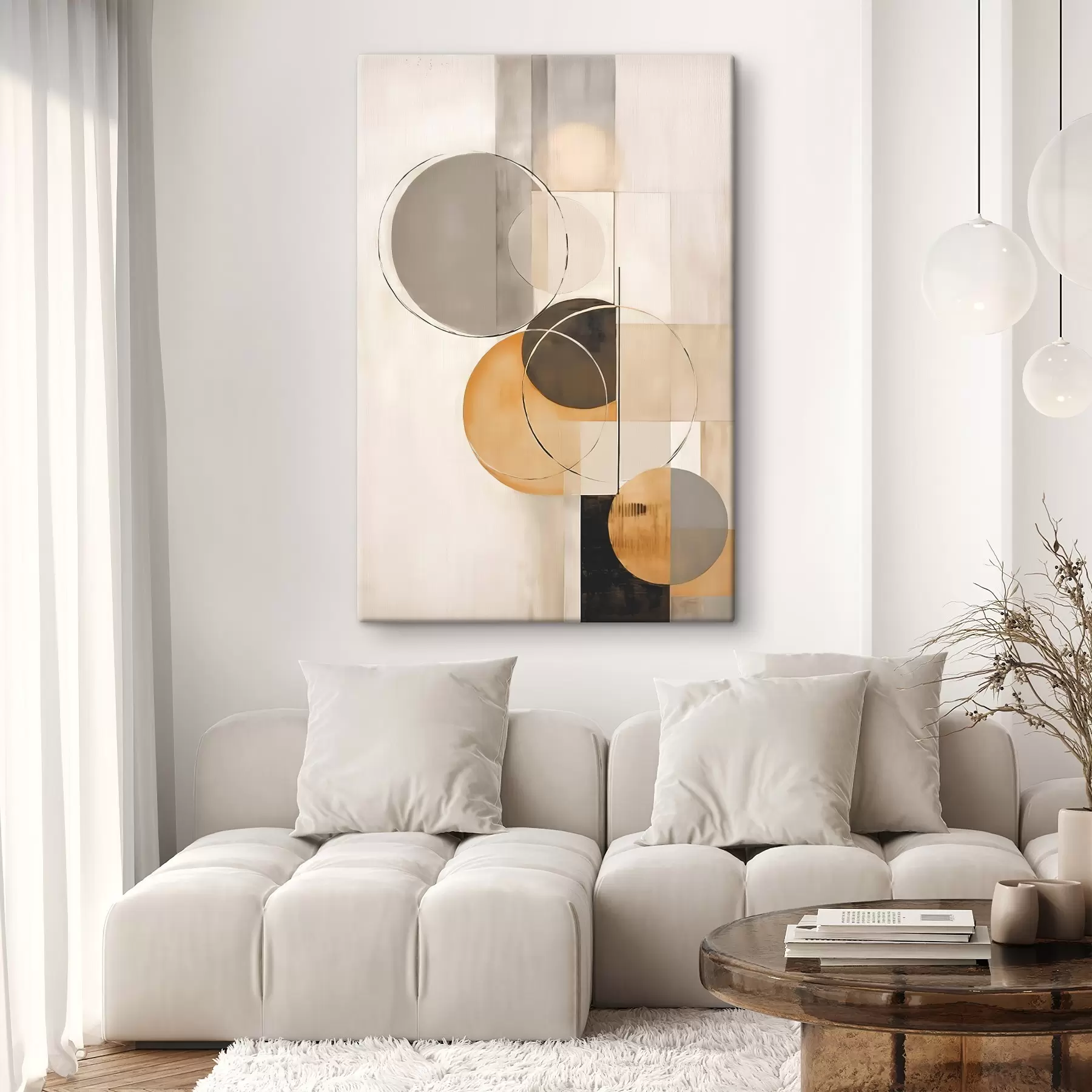 Картина Геометрична абстракція з колами s46358