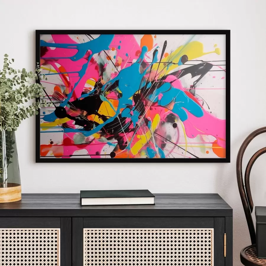 Картина Яскравий сплеск фарби. Абстракція в стилі «капання» f46478