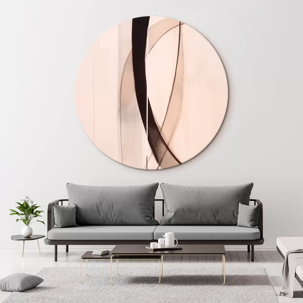 Кругла картина Елегантна каліграфія. Абстракція r46468